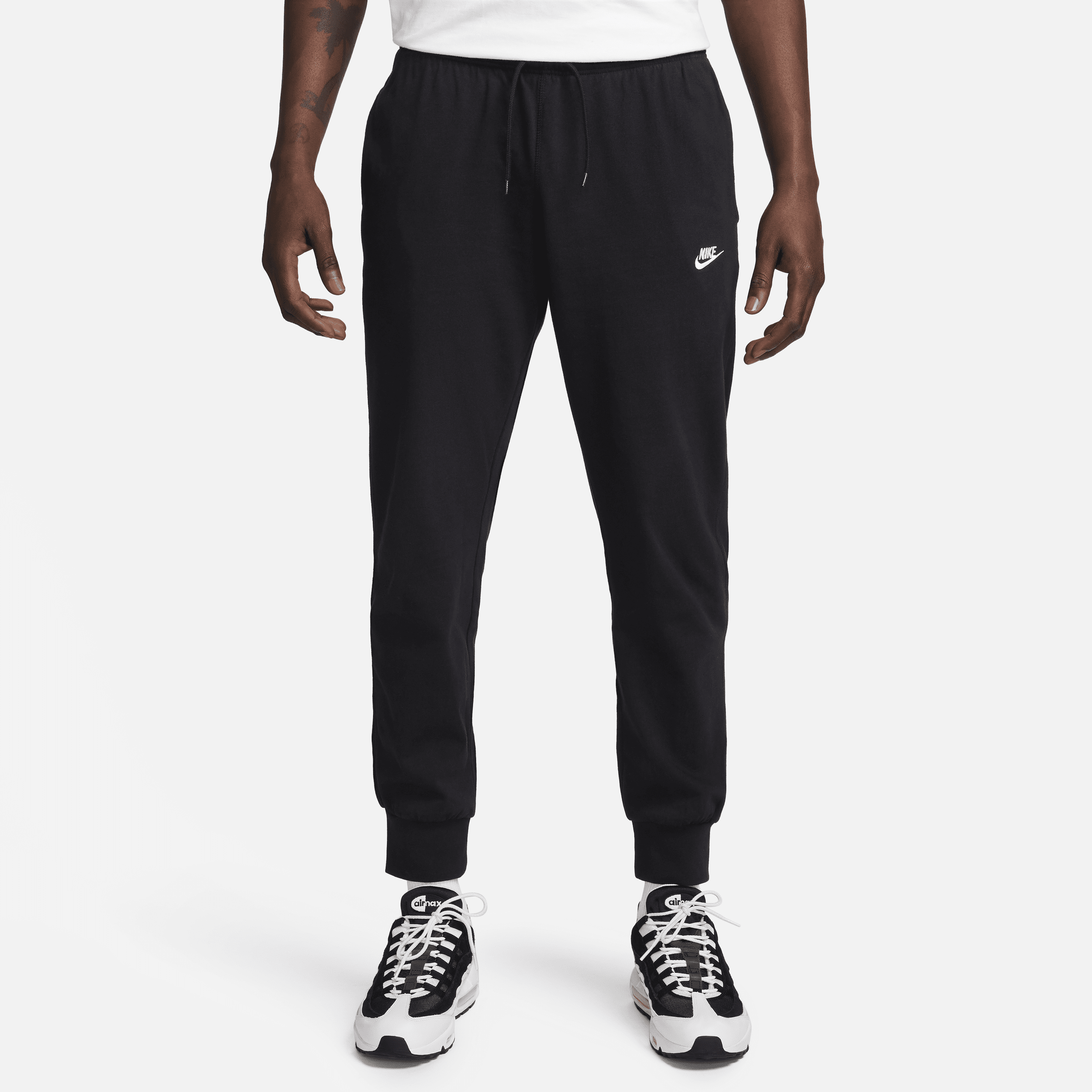 Shop Nike Men's Club Knit Jogger Pants In Black