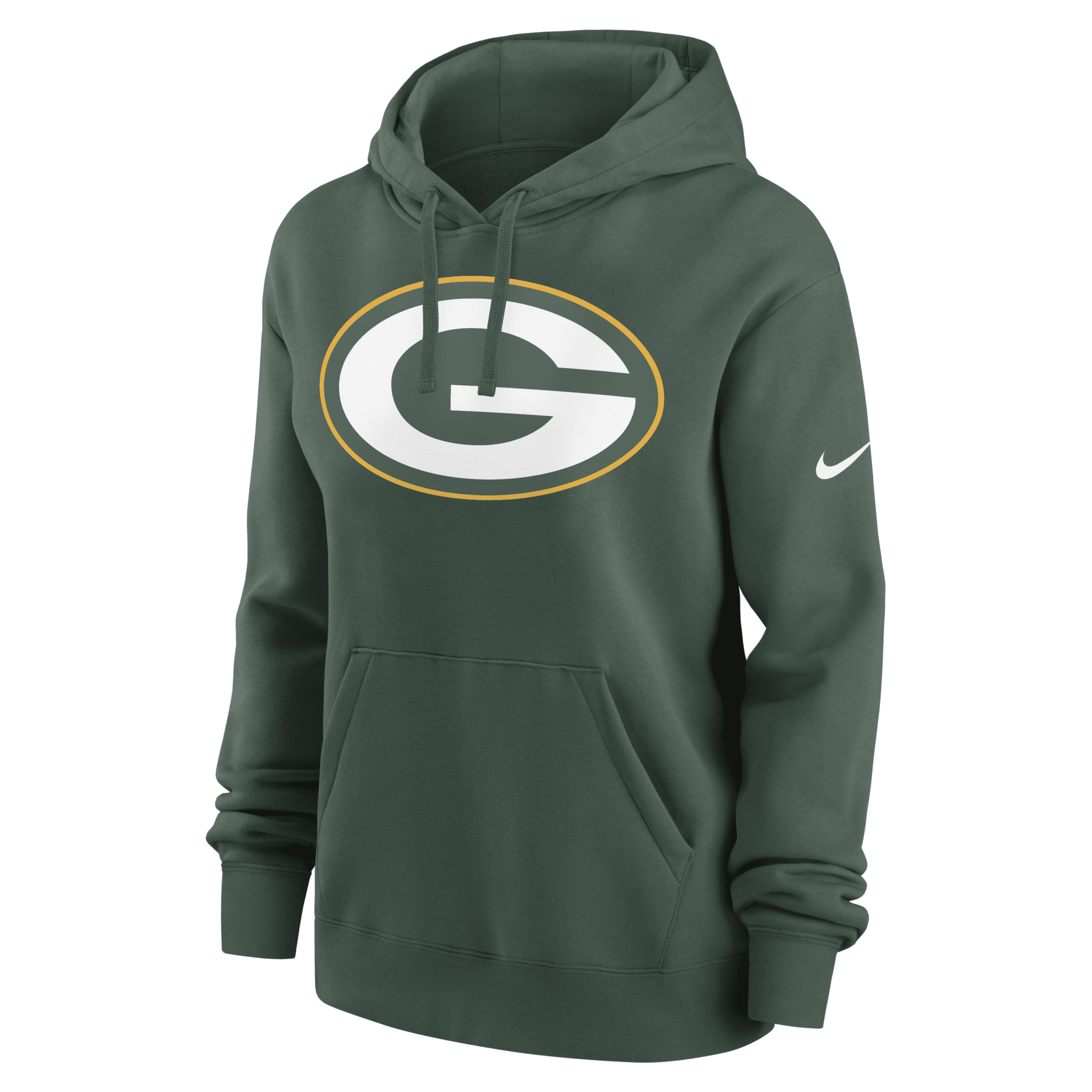 Nike Women's Logo Club (NFL Green Bay Packers) Pullover Hoodie in Green, Size: Small | 00Z53EE7T-D9C