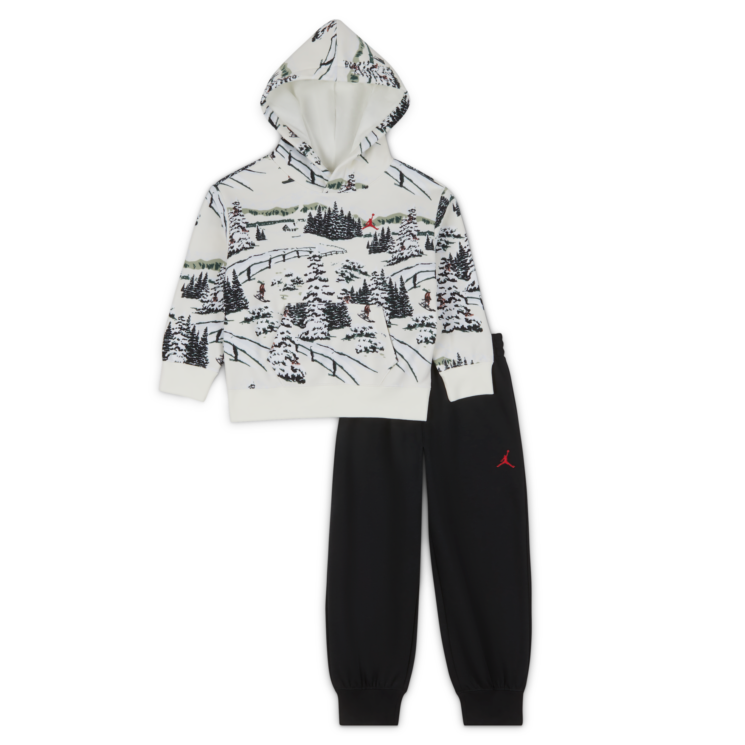 Jordan Brooklyn Fleece Little Kids' 2-piece Holiday Set In White