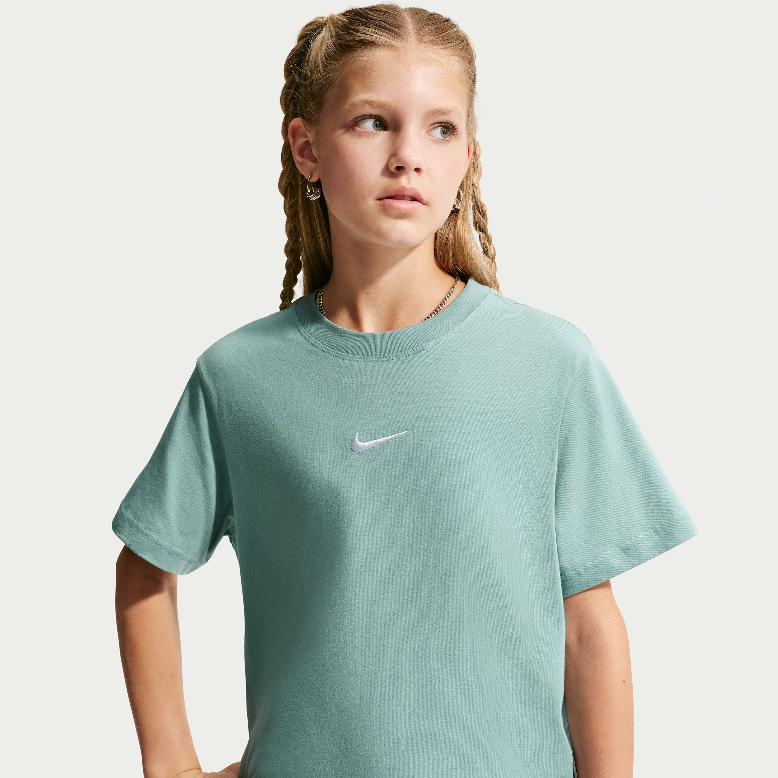 Nike Sportswear Big Kids' (Girls') T-Shirt in Green | DH5750-017