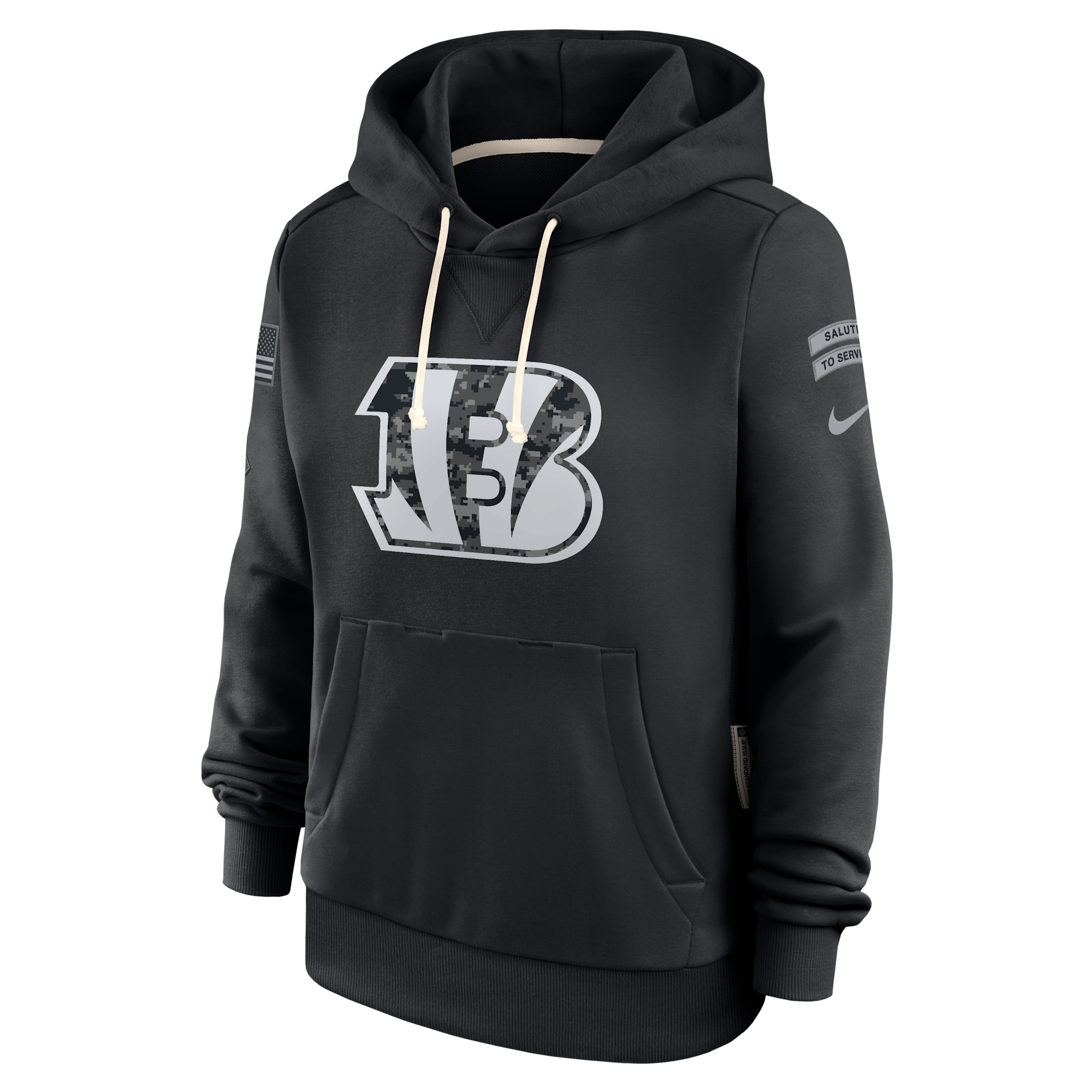 Cincinnati Bengals Salute to Service Sideline Nike Women's Dri-FIT NFL Pullover Hoodie in Black | 03C300AA2Y-CYB