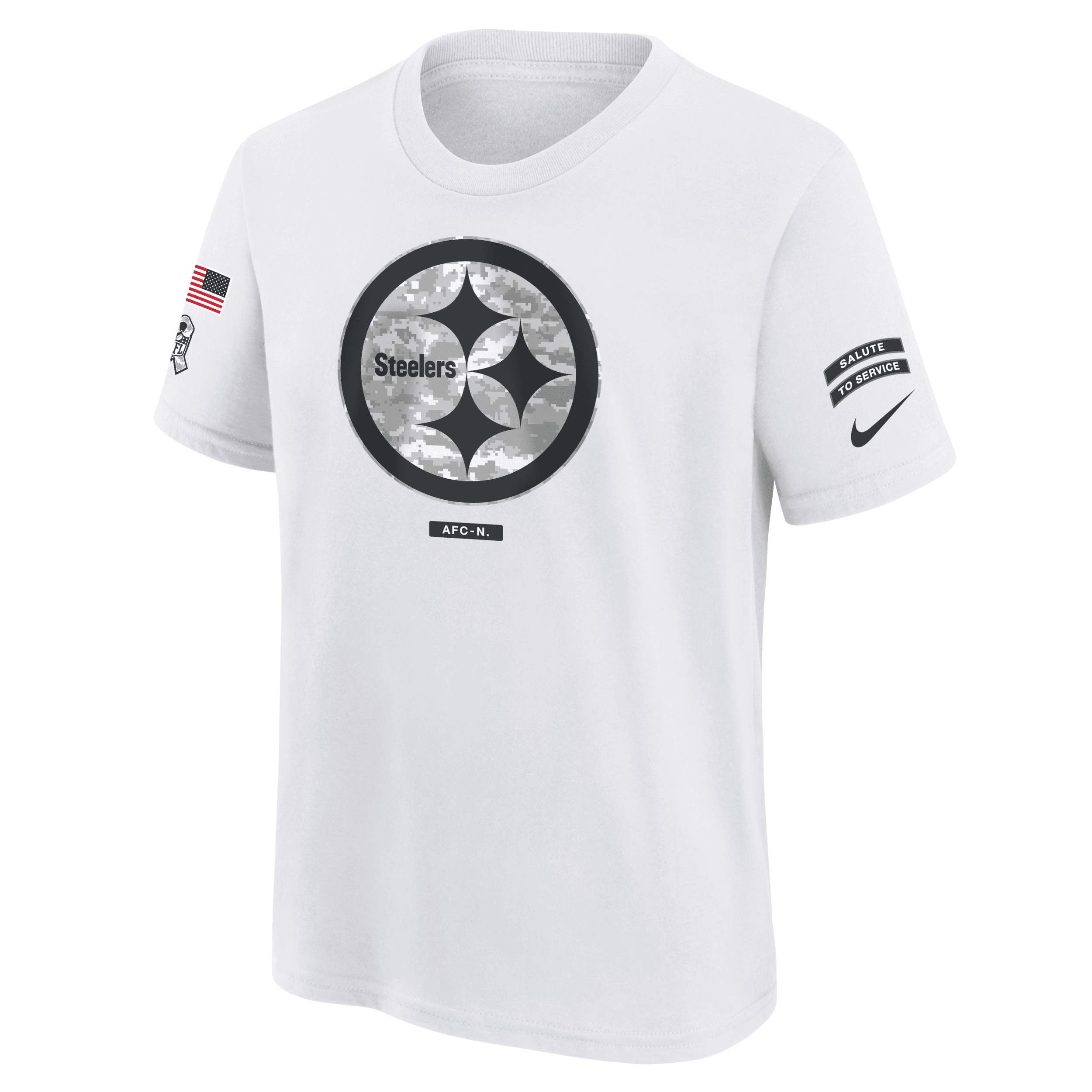 Nike Pittsburgh Steelers Salute To Service Primary Edge Legend Big Kids' Dri-fit Nfl T-shirt In White