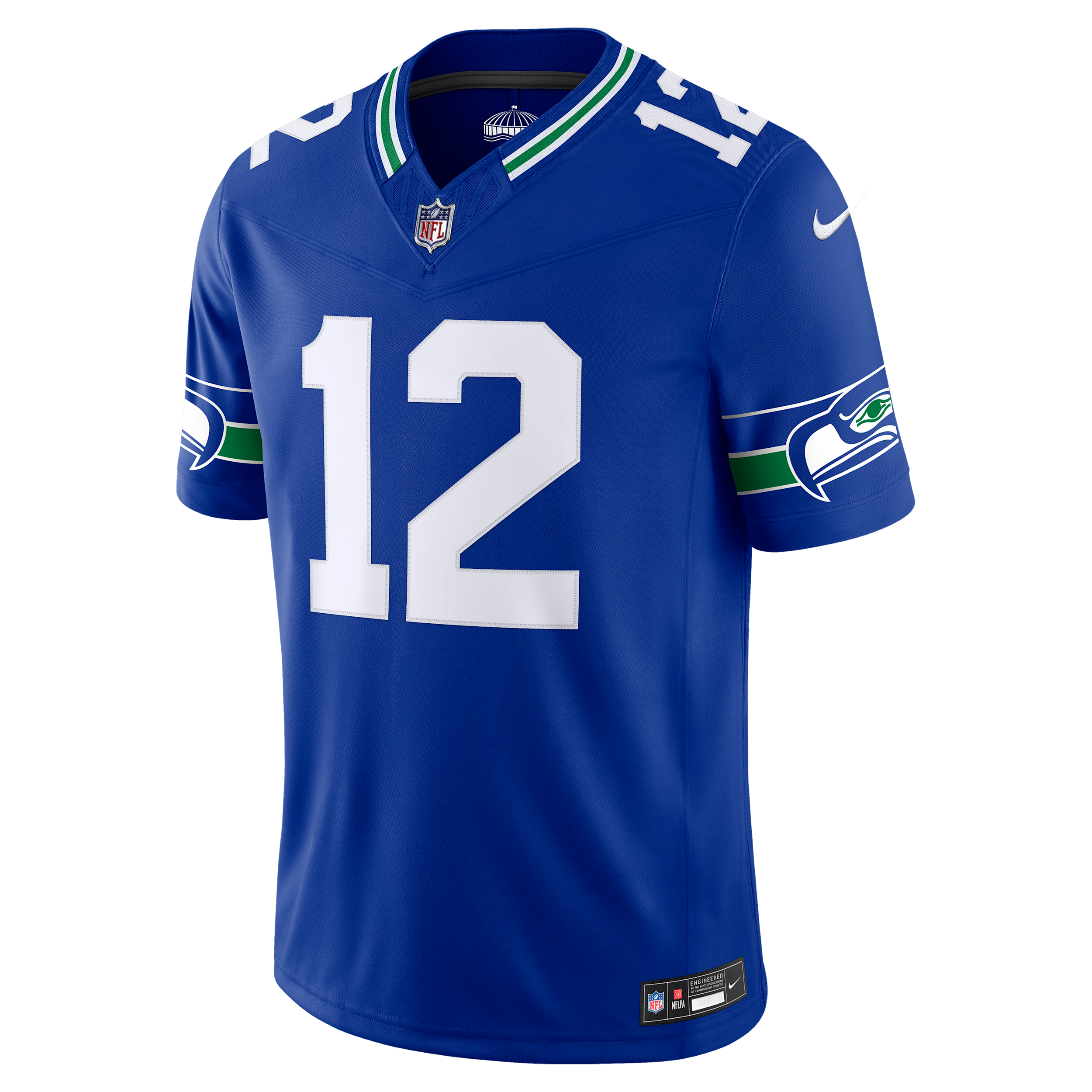 Men's Nike 12s Royal Seattle Seahawks Alternate Vapor F.U.S.E. Stitched Limited Jersey