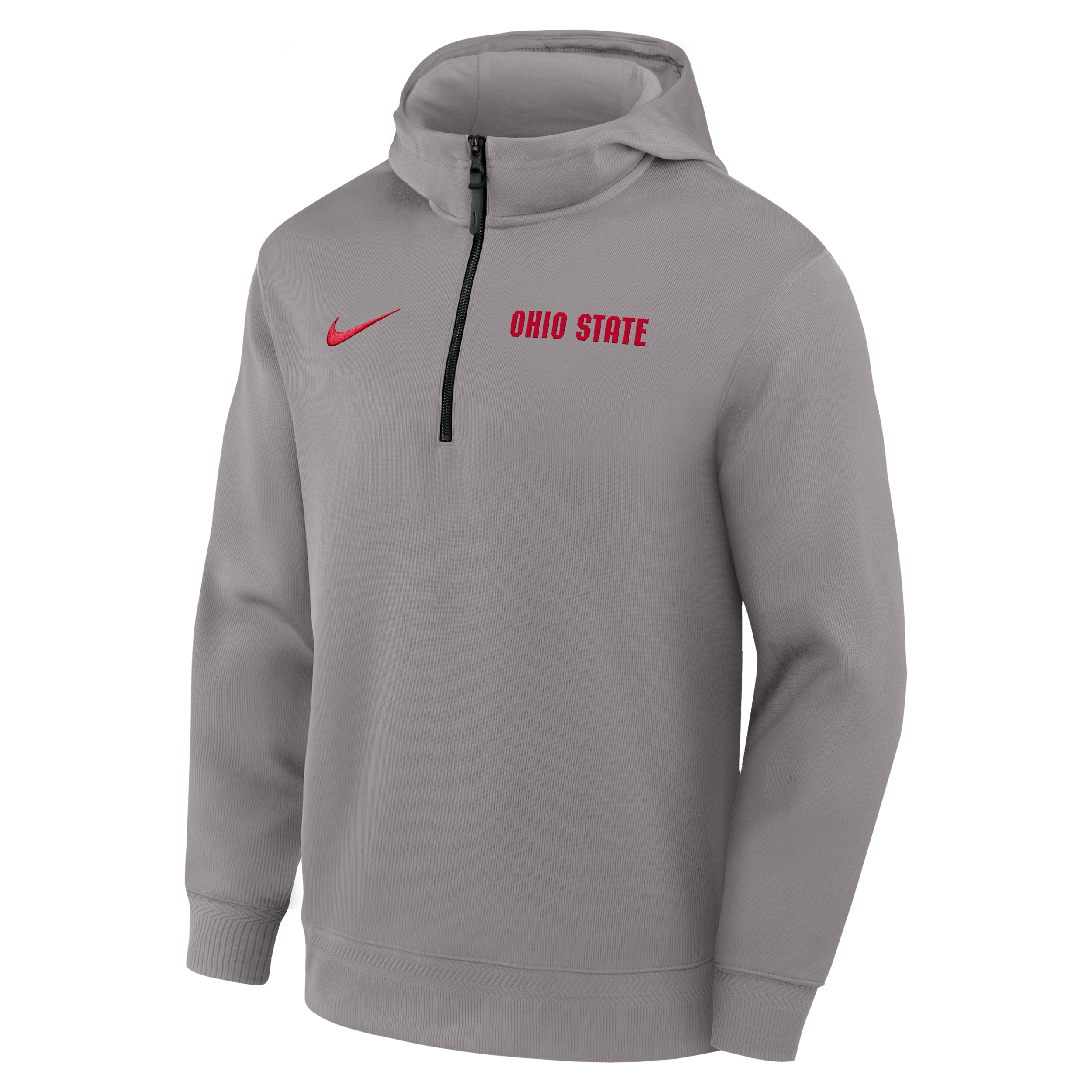 Nike Ohio State Coaches Premium Menâs  Men's Dri-fit College 1/4-zip Hoodie In Gray
