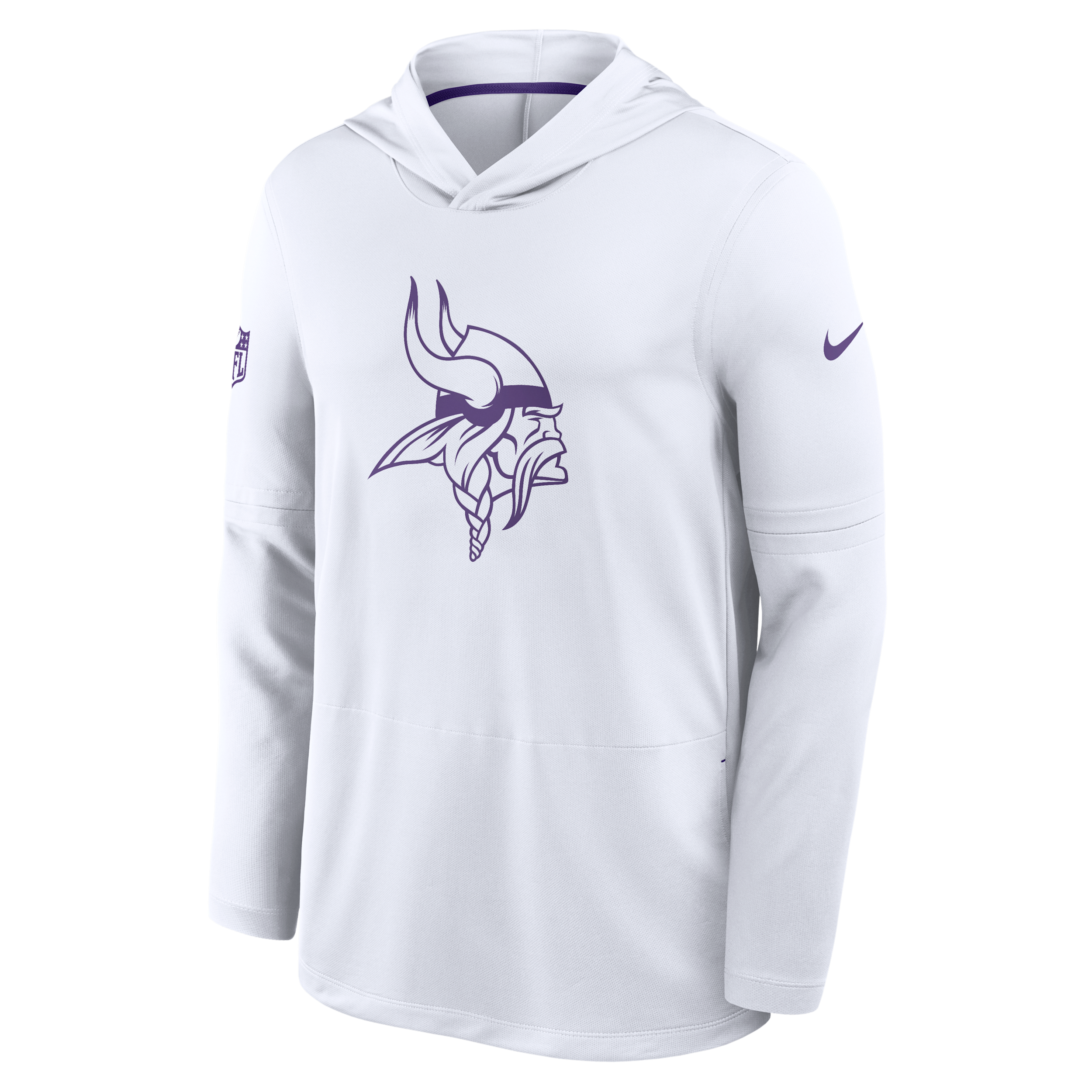Nike Men's White Minnesota Vikings Sideline Alternate Lightweight Long Sleeve Hooded Dri-fit T-Shirt - White