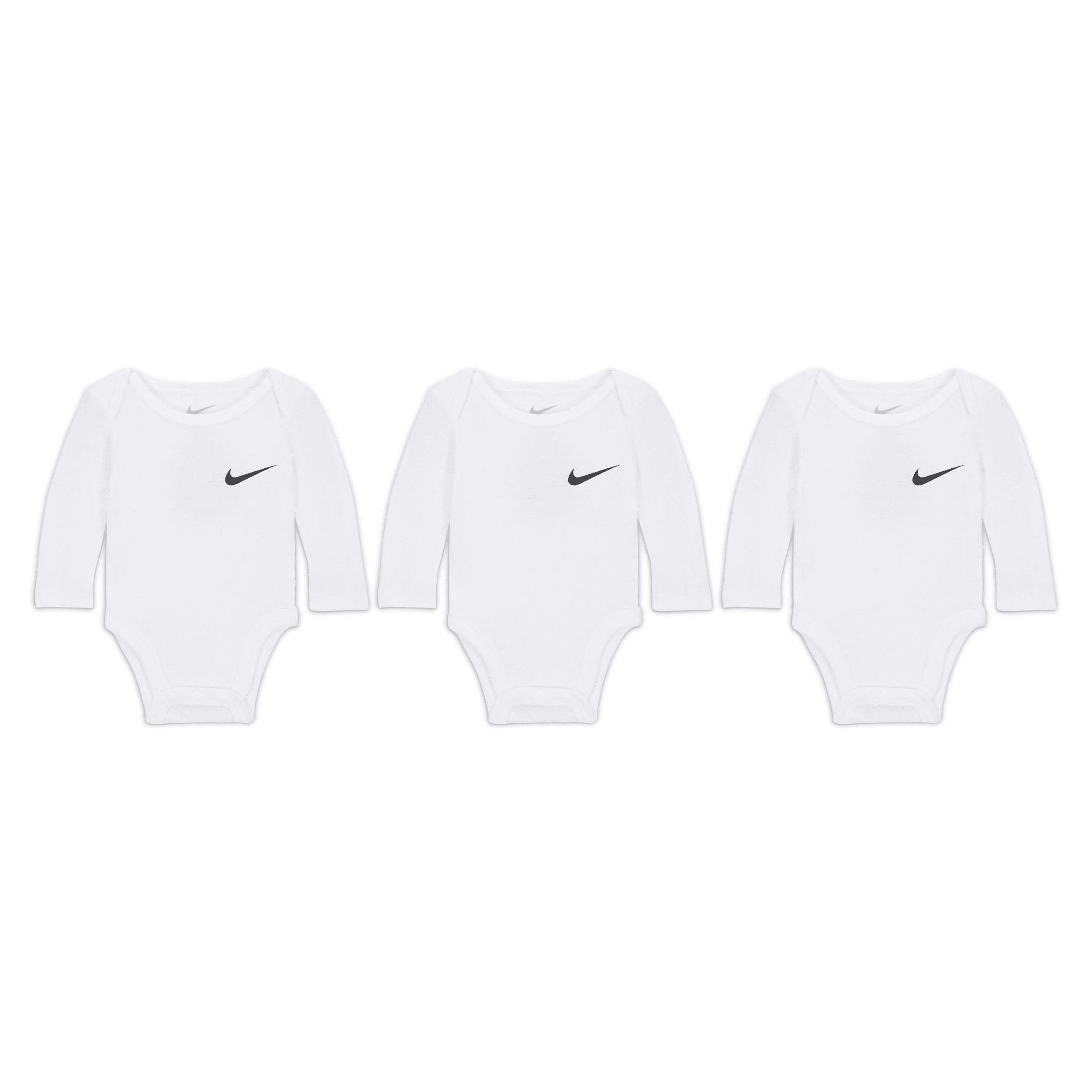 Nike Essentials 3-pack Long Sleeve Bodysuits Baby Bodysuit Pack In White