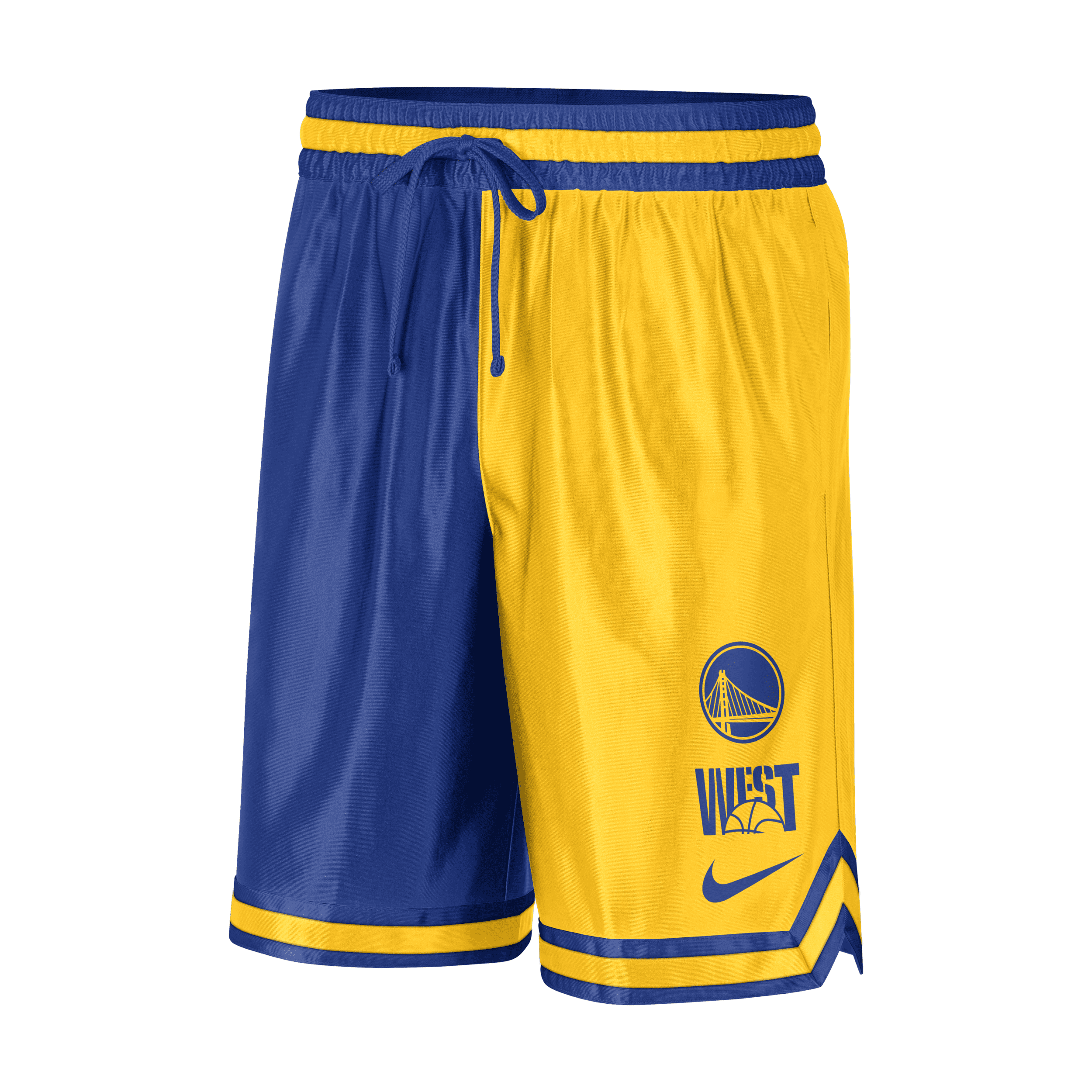 Shop Nike Golden State Warriors Courtside  Men's Dri-fit Nba Graphic Shorts In Yellow