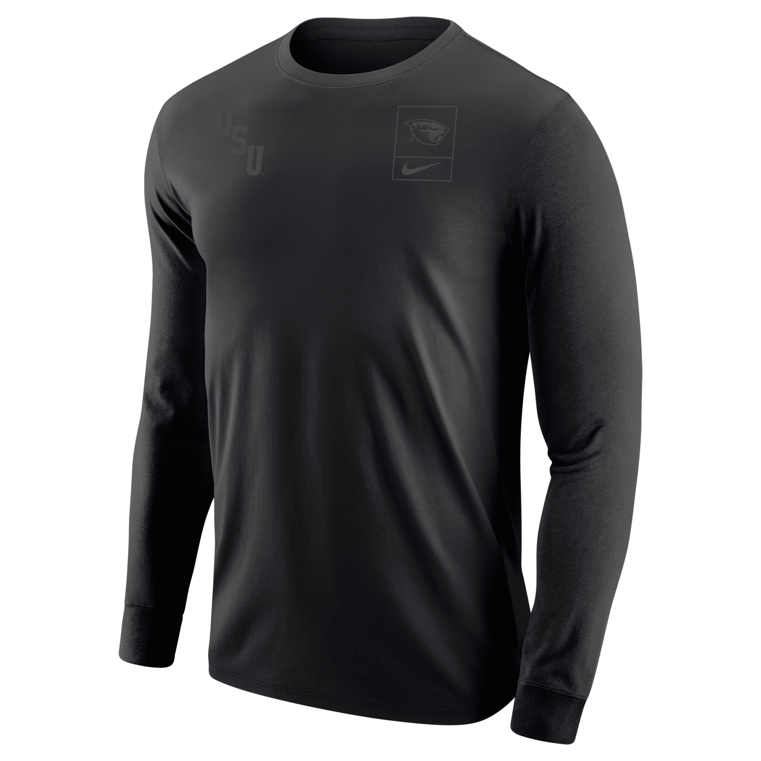 Nike Oregon State Olive Pack  Men's College Long-sleeve T-shirt In Black