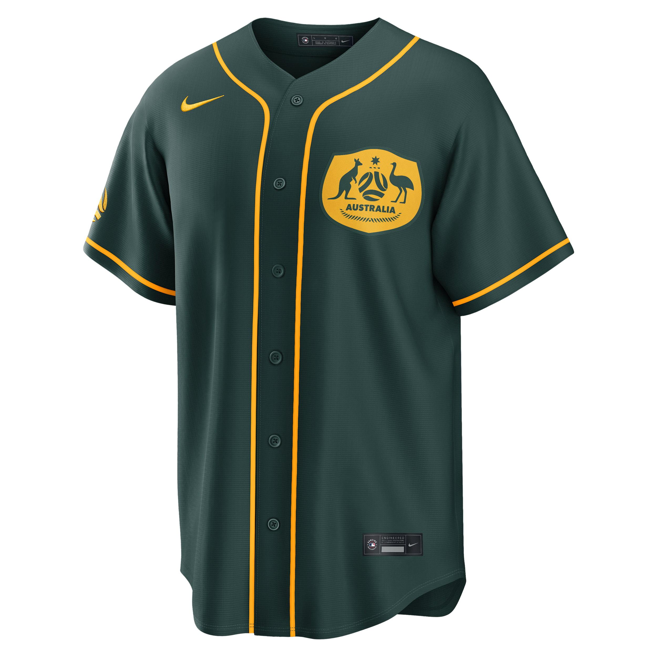 Australia National Team Nike Men's Soccer x MLB Stadium Jersey in Green | RE260LTMFAE-5HR