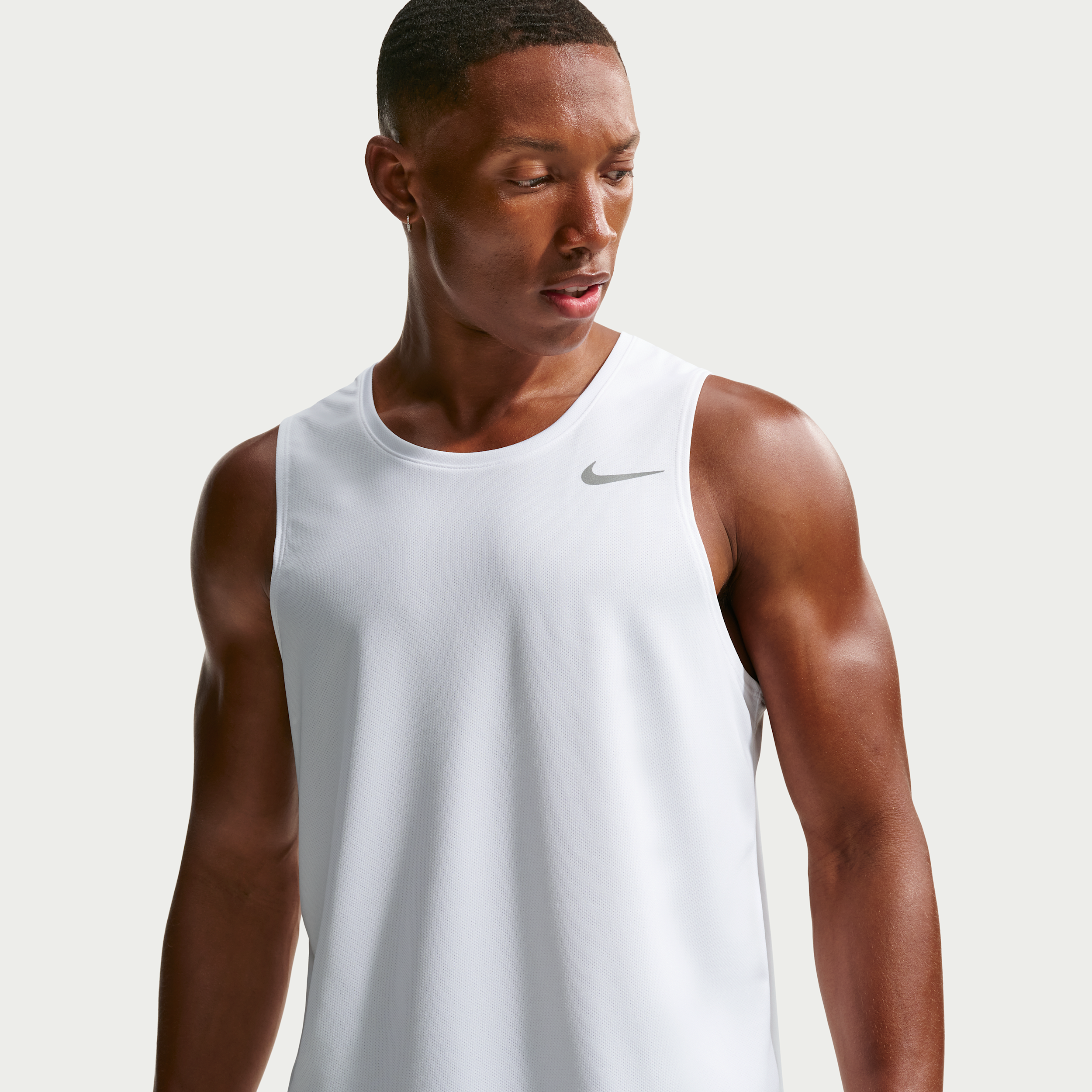 Nike Men's Miler Dri-FIT Running Tank Top in White | DV9321-100
