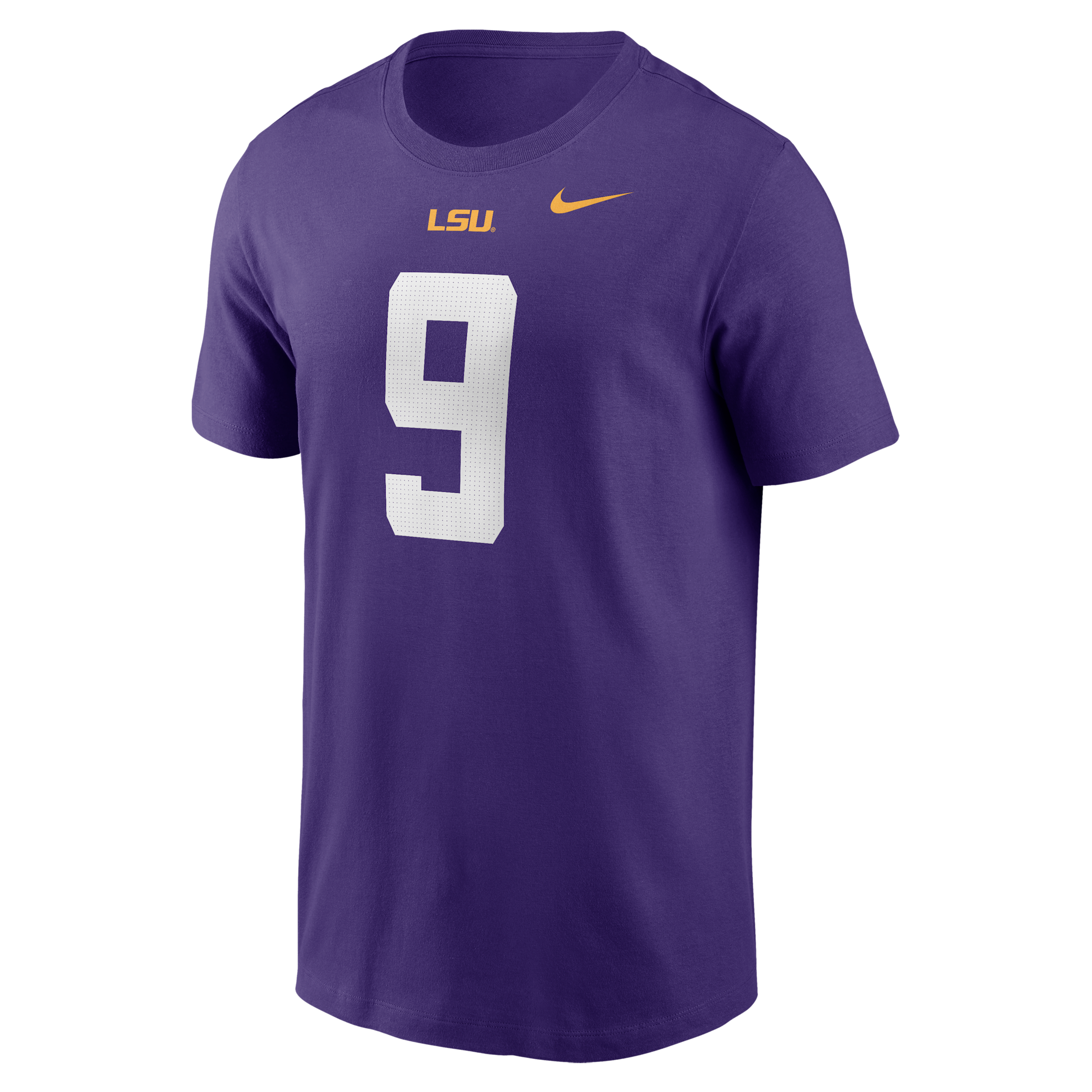 Nike Men's LSU Tigers Joe Burrow #9 Purple Jersey T-Shirt, XXL