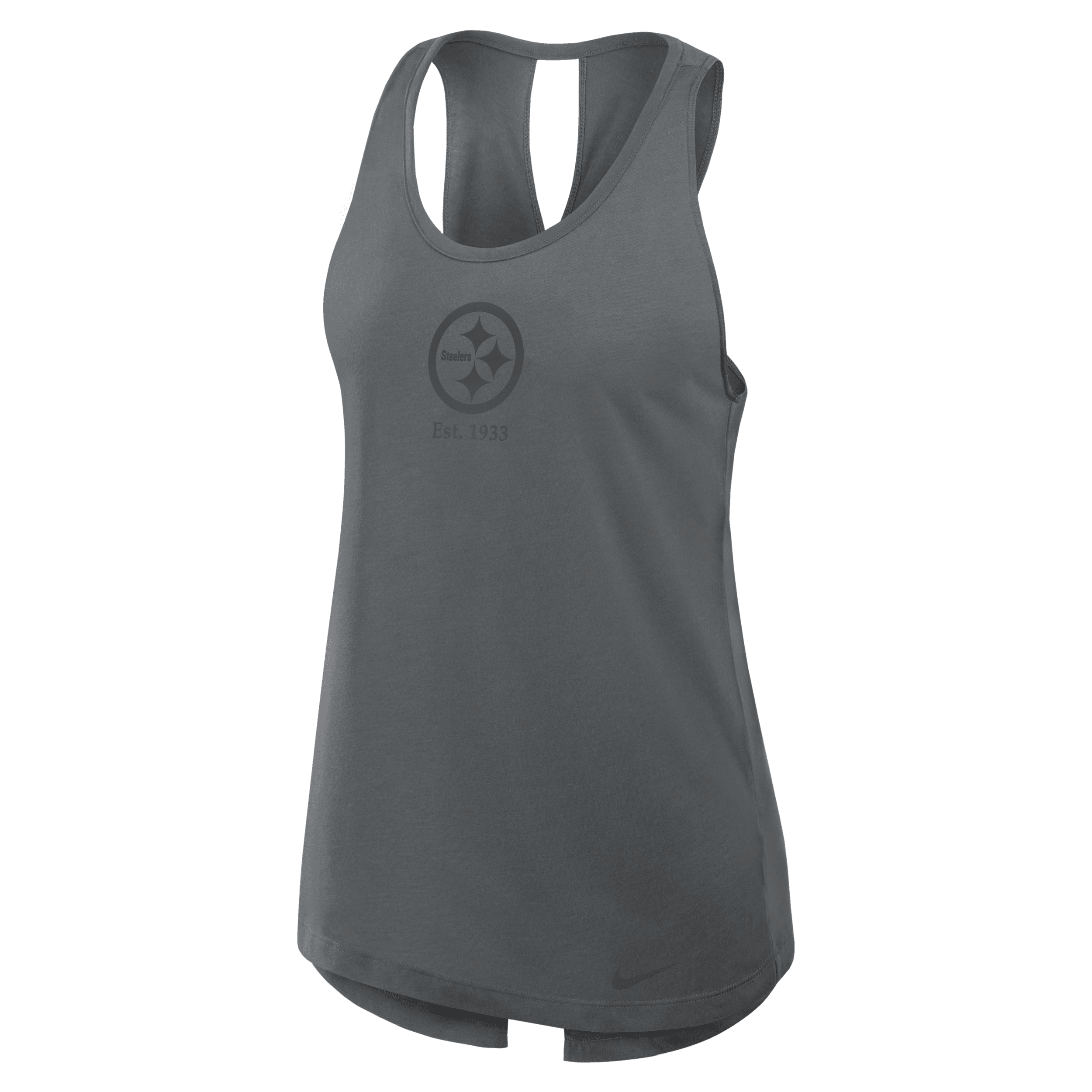 Nike Gray Pittsburgh Steelers Glory Crisscross Performance Tank Top
