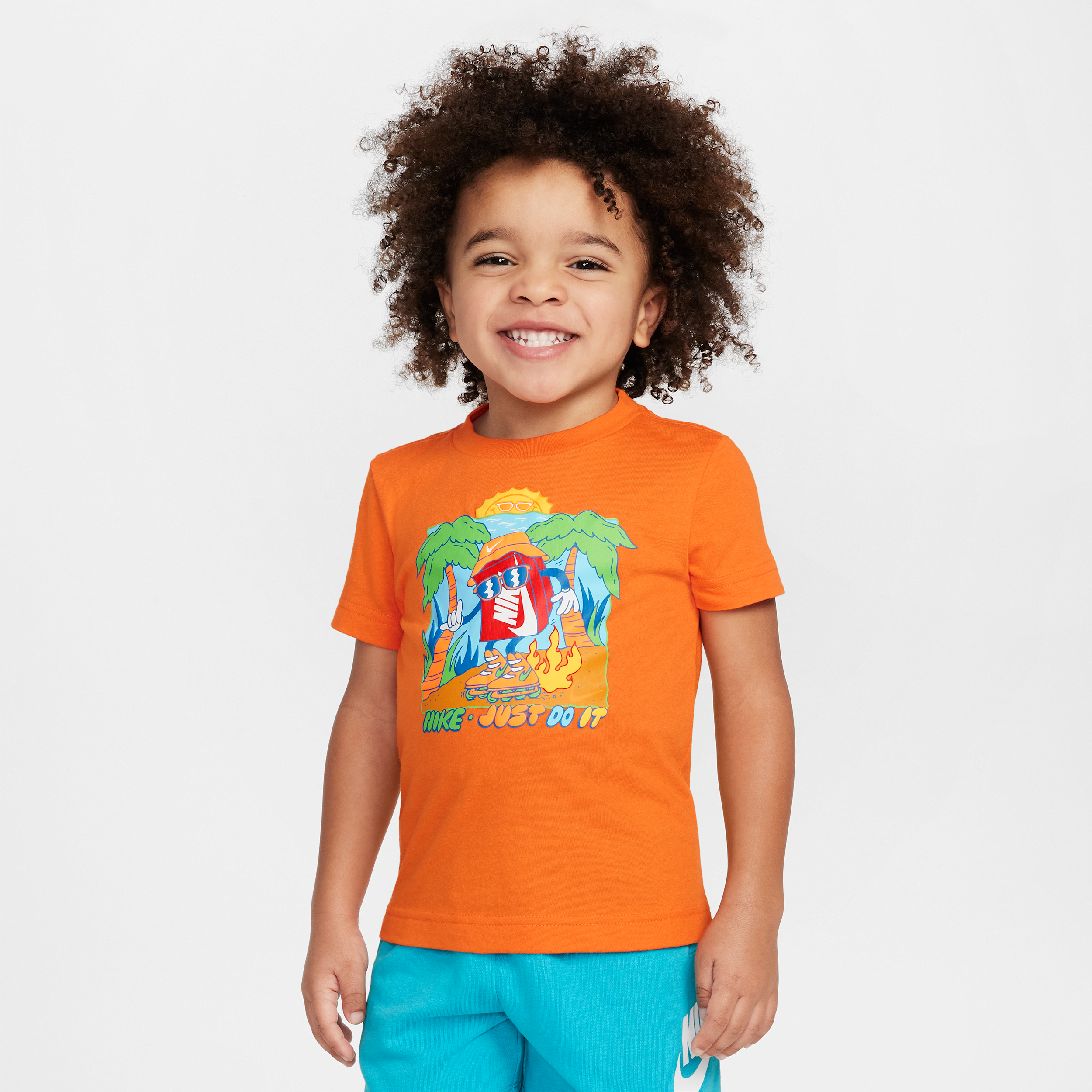 Nike Toddler Boxy Palm Tree T-shirt In Orange