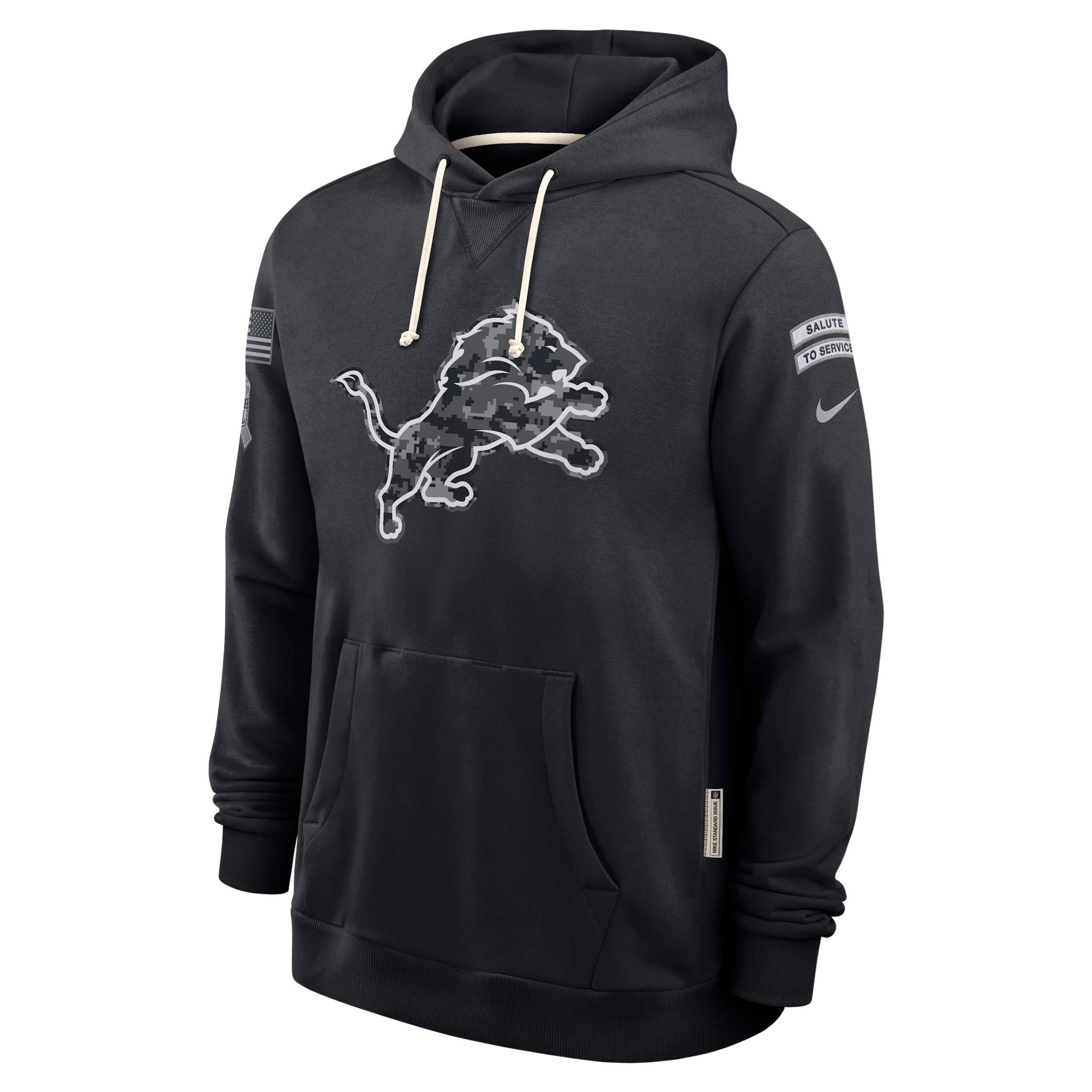 Detroit Lions Salute to Service Sideline Nike Men's Dri-FIT NFL Pullover Hoodie in Black | 03AZ00AA2B-CYB