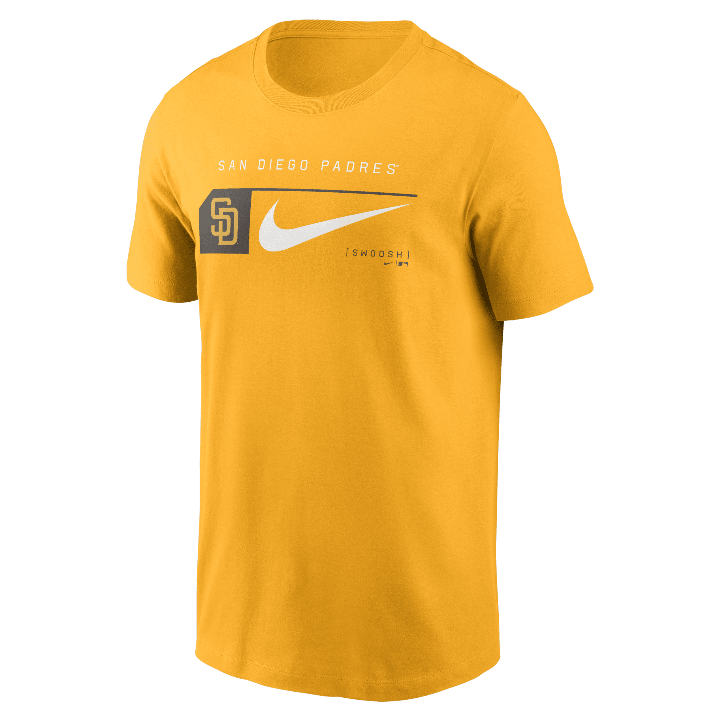 Shop Nike San Diego Padres Team Swoosh Lockup  Men's Mlb T-shirt In Yellow