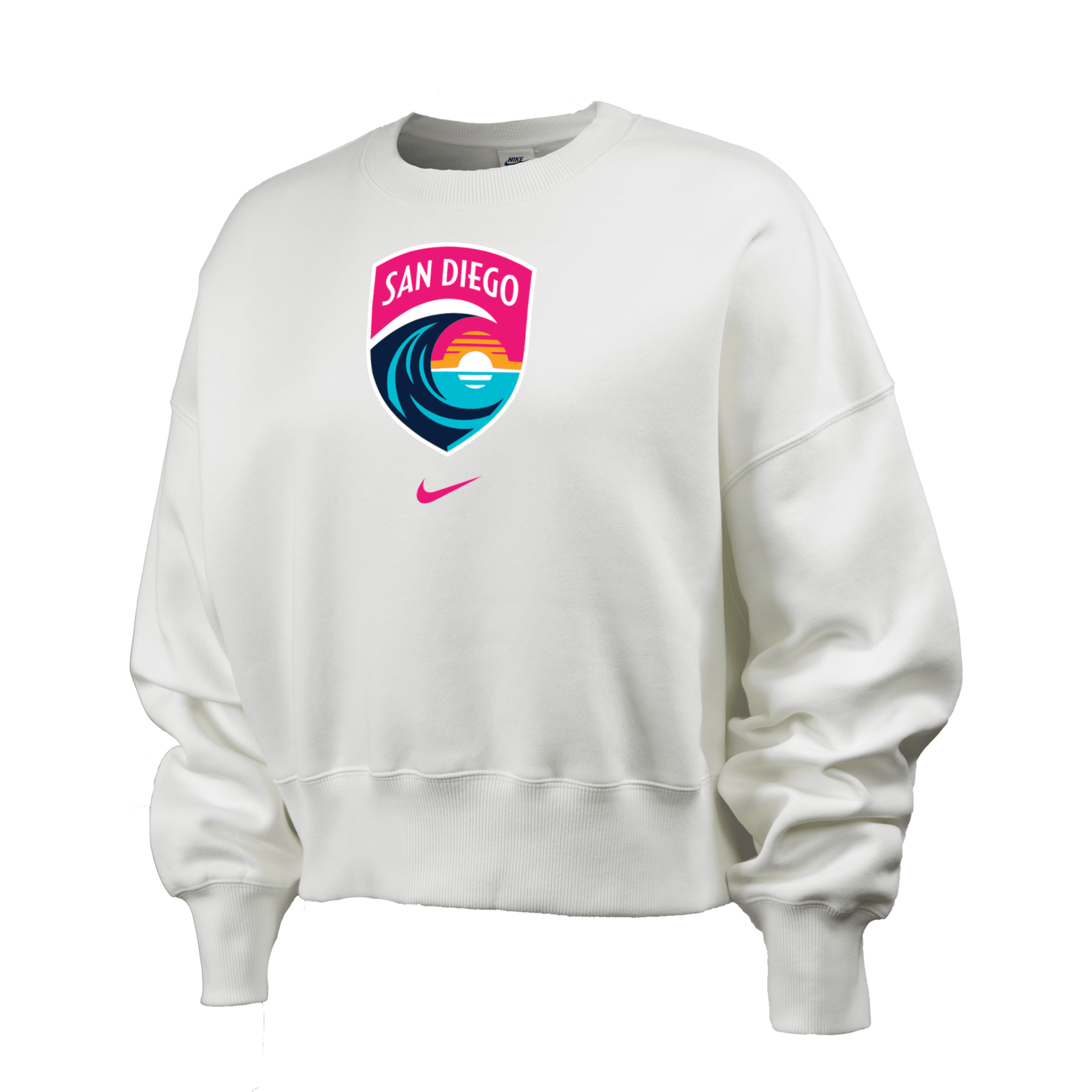 Shop Nike San Diego Wave Fc Phoenix Fleece  Women's Nwsl Crew-neck Sweatshirt In White