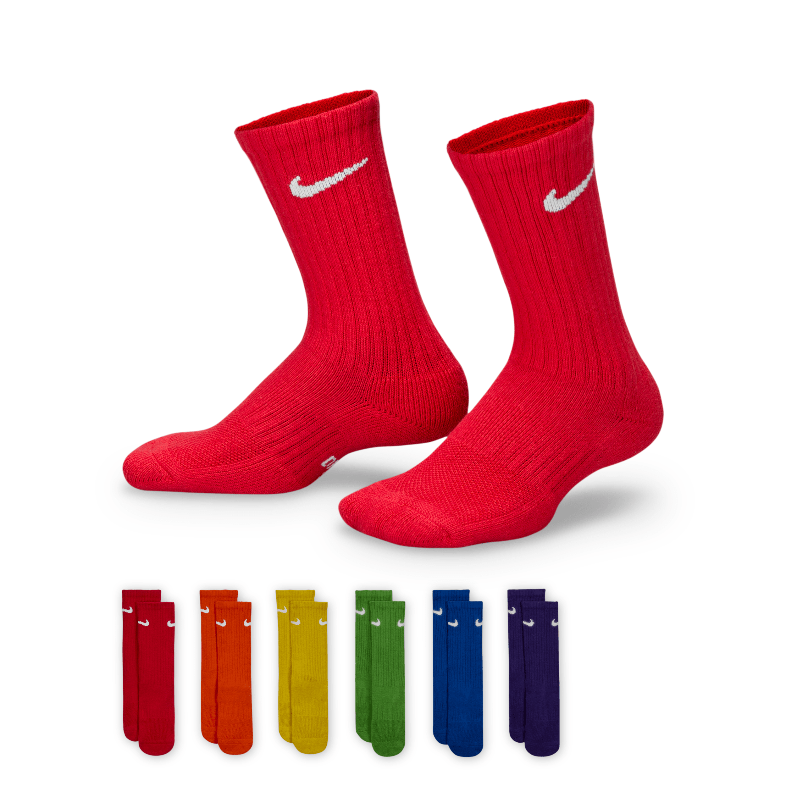 NIKE EVERYDAY KIDS' CUSHIONED CREW SOCKS (6 PAIRS)