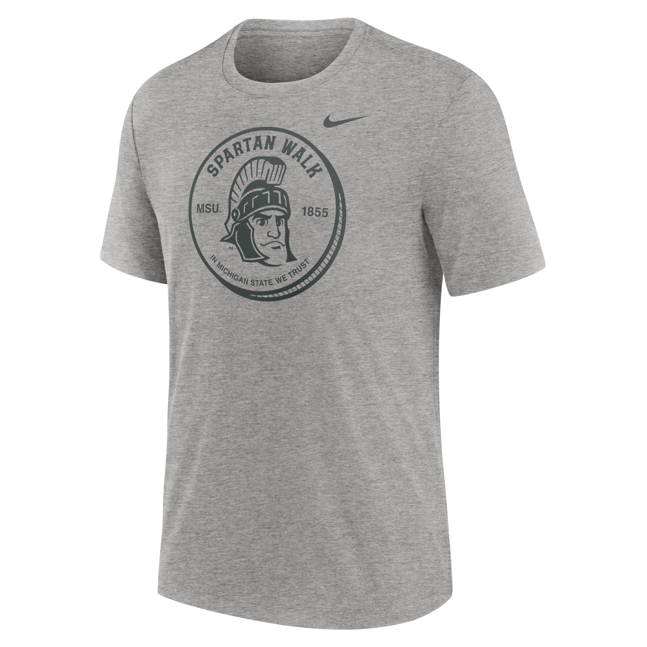Jordan Michigan State Spartans Local Campus Time Honored Tradition  Men's College T-shirt In Grey