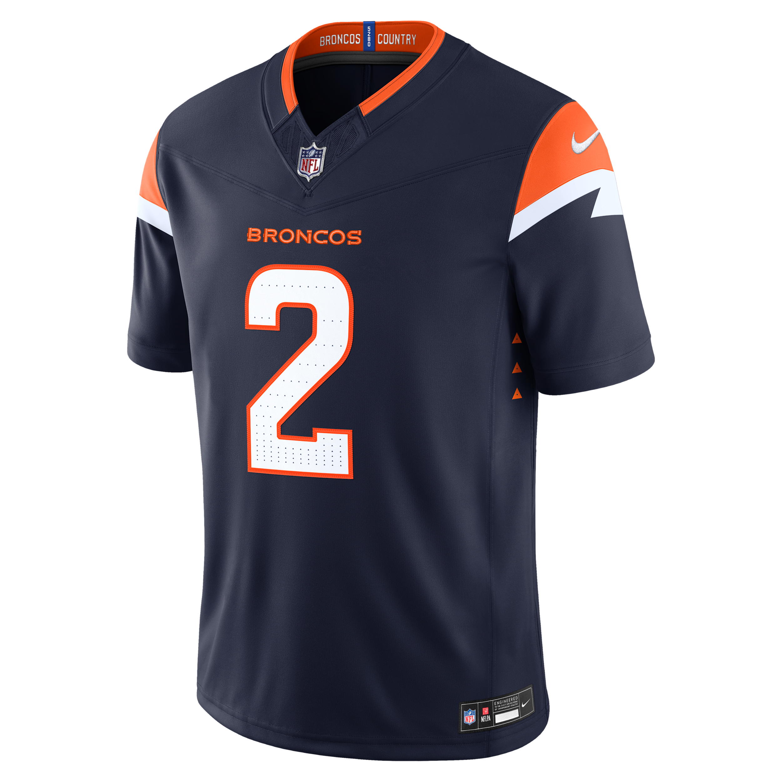 Men's Nike Patrick Surtain II Navy Denver Broncos Alternate Vapor F.U.S.E. Stitched Limited Jersey