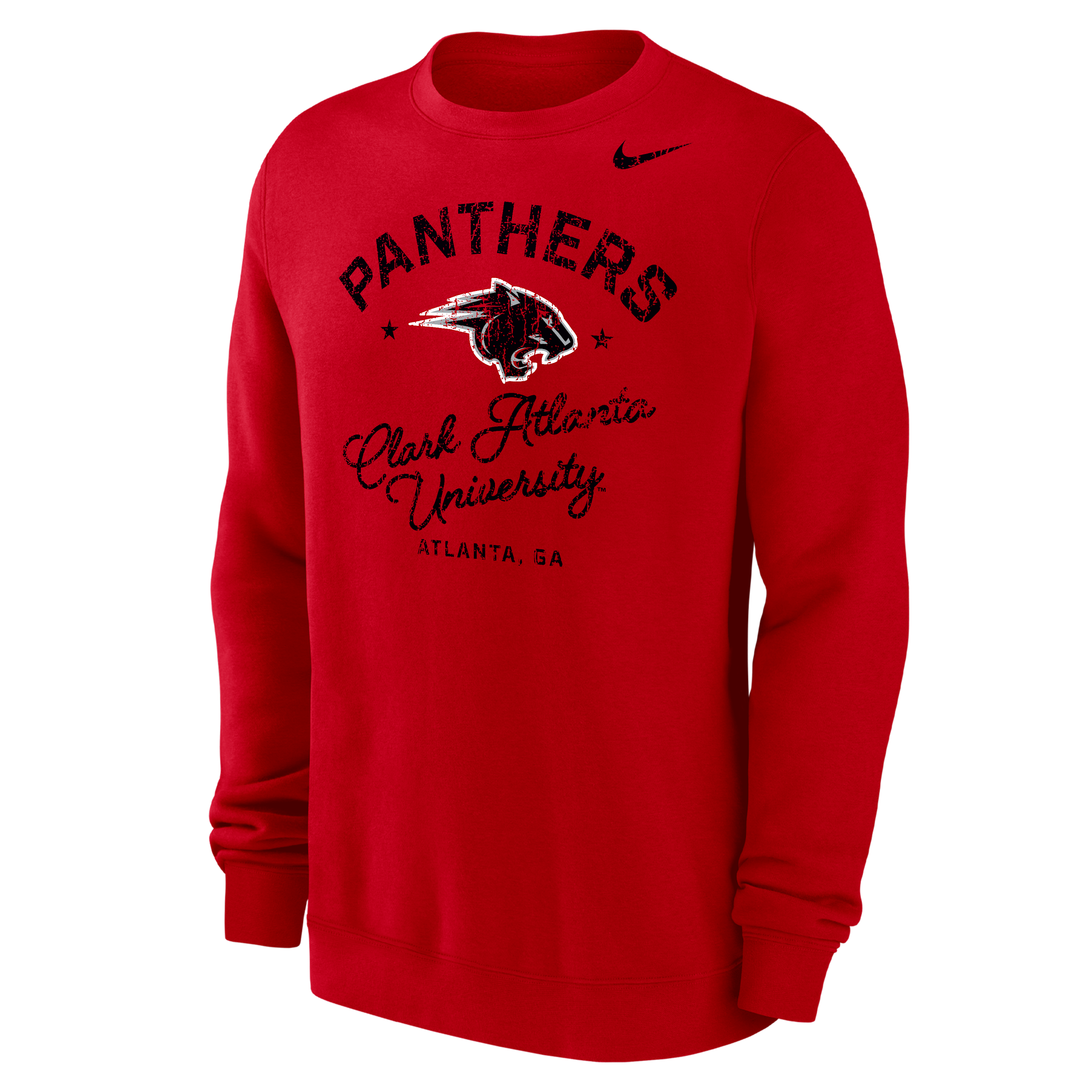 Nike Men's College (Clark Atlanta University) Menâs Club Fleece Crew-Neck Sweatshirt in Red | M33778CLAU25-RED