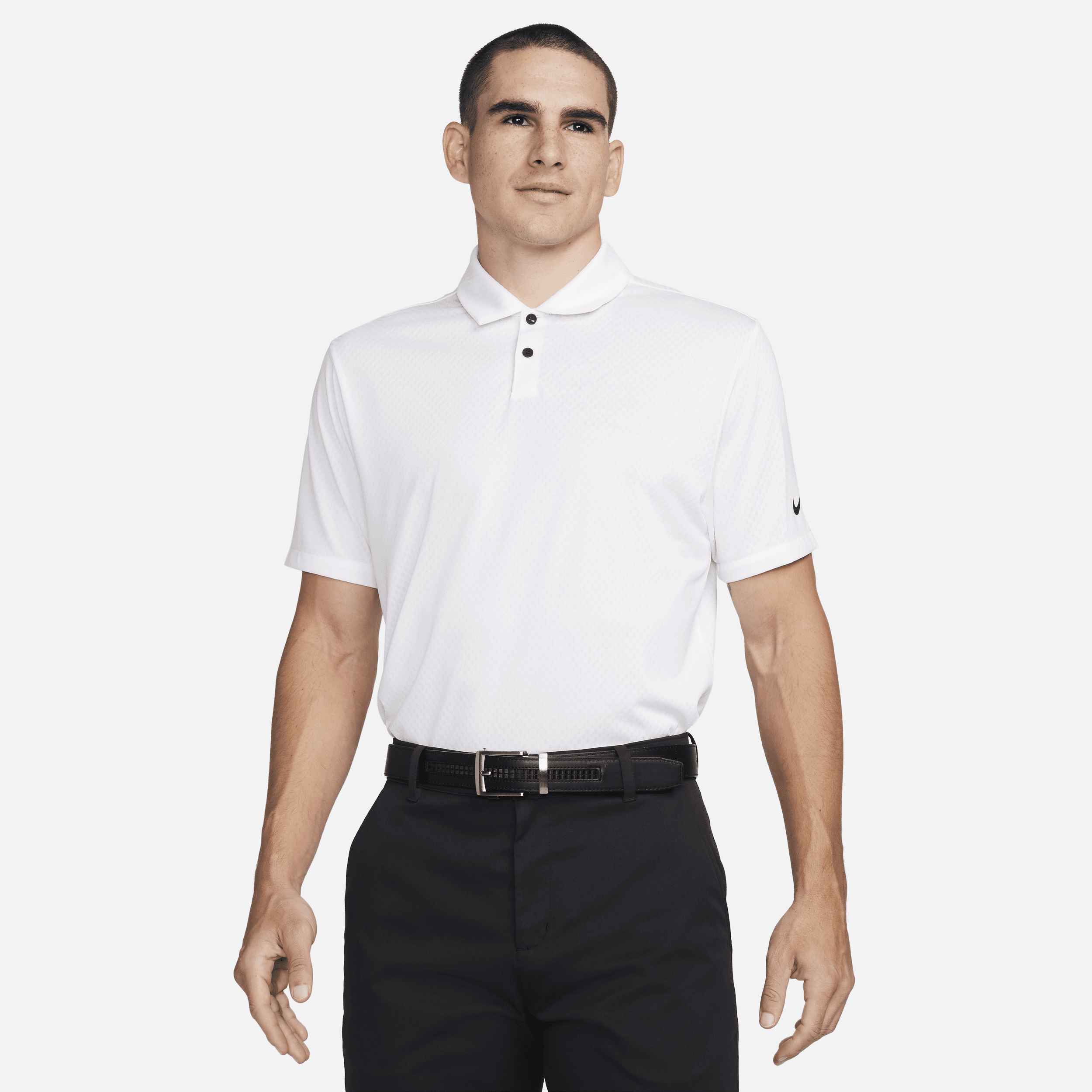 Shop Nike Men's Tour Dri-fit Golf Polo In White