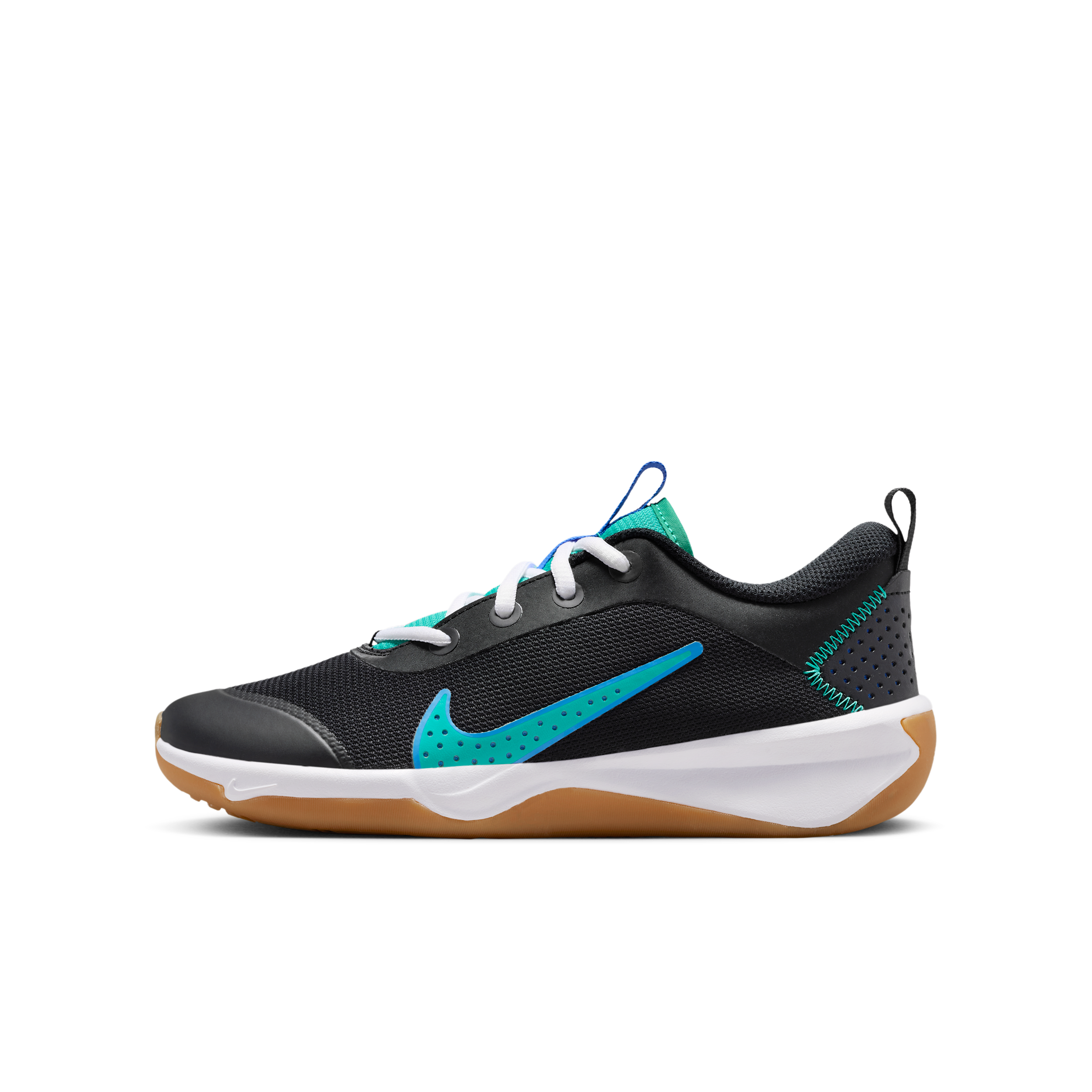 Nike Kids' Grade School Omni Multi-Court Shoes, Size 6, Black/Blue/Orange/Brown