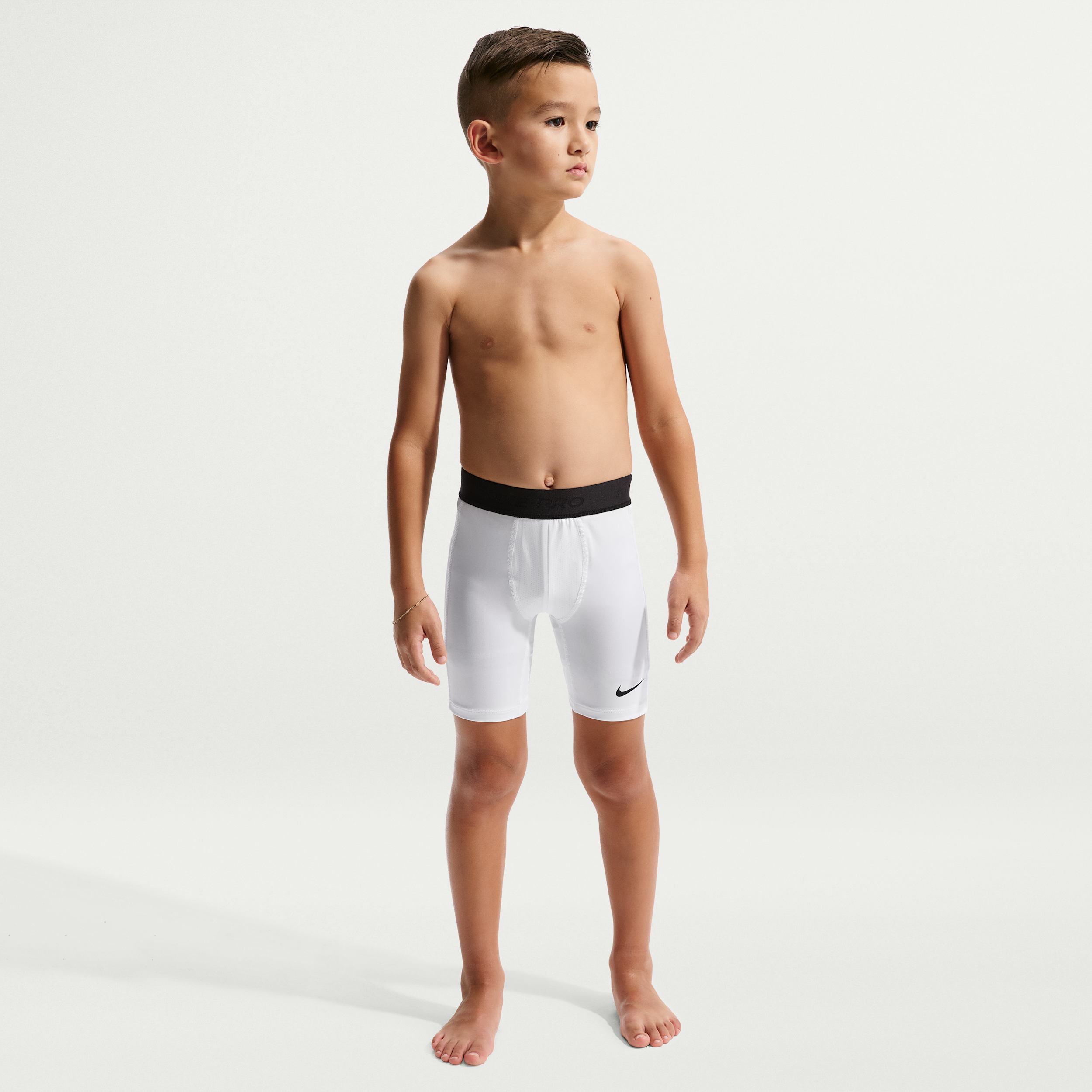 Nike Pro Little Kids' Dri-FIT Long-Sleeve Top in White | 86M788-001