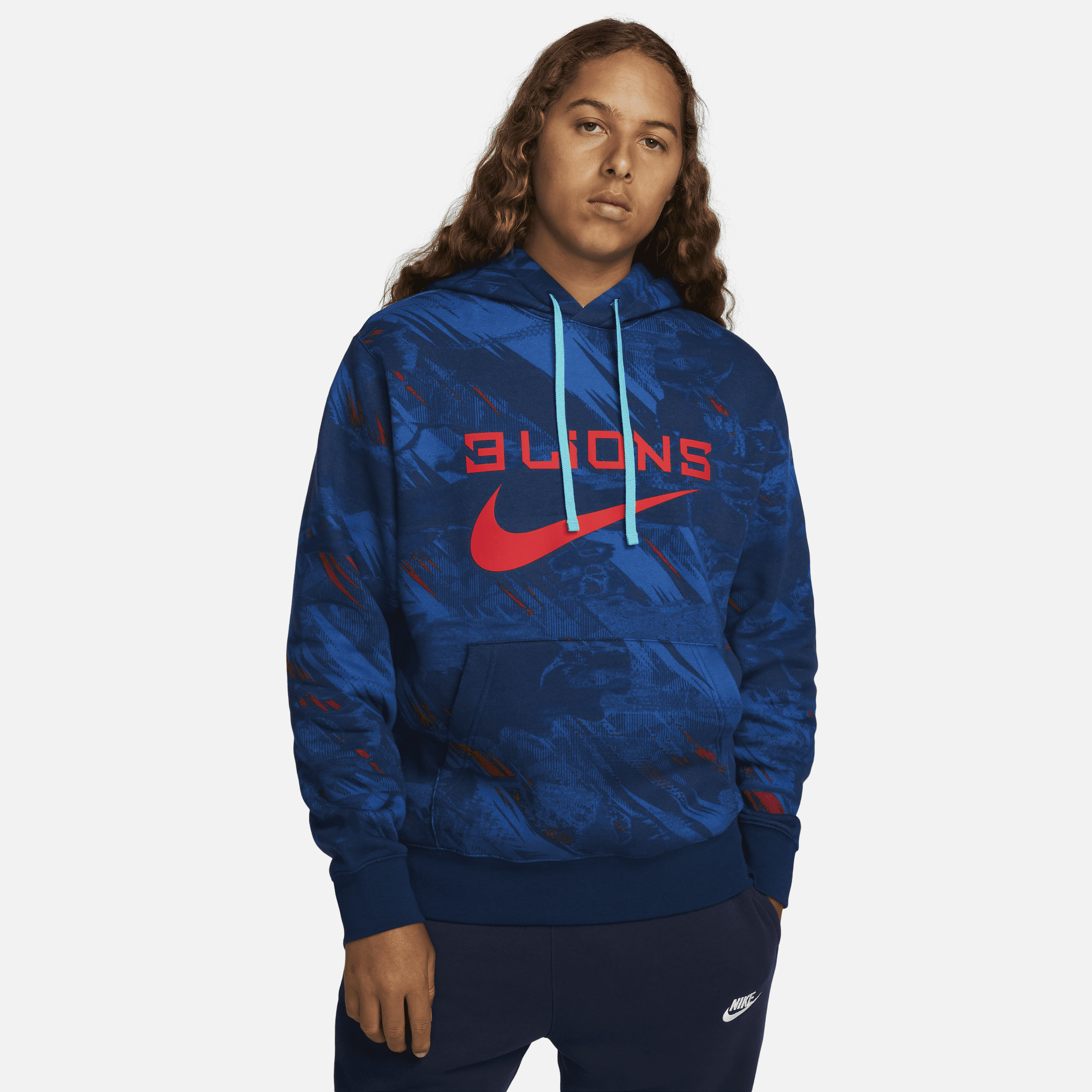 Nike Men's England Club Fleece Pullover Hoodie In Blue