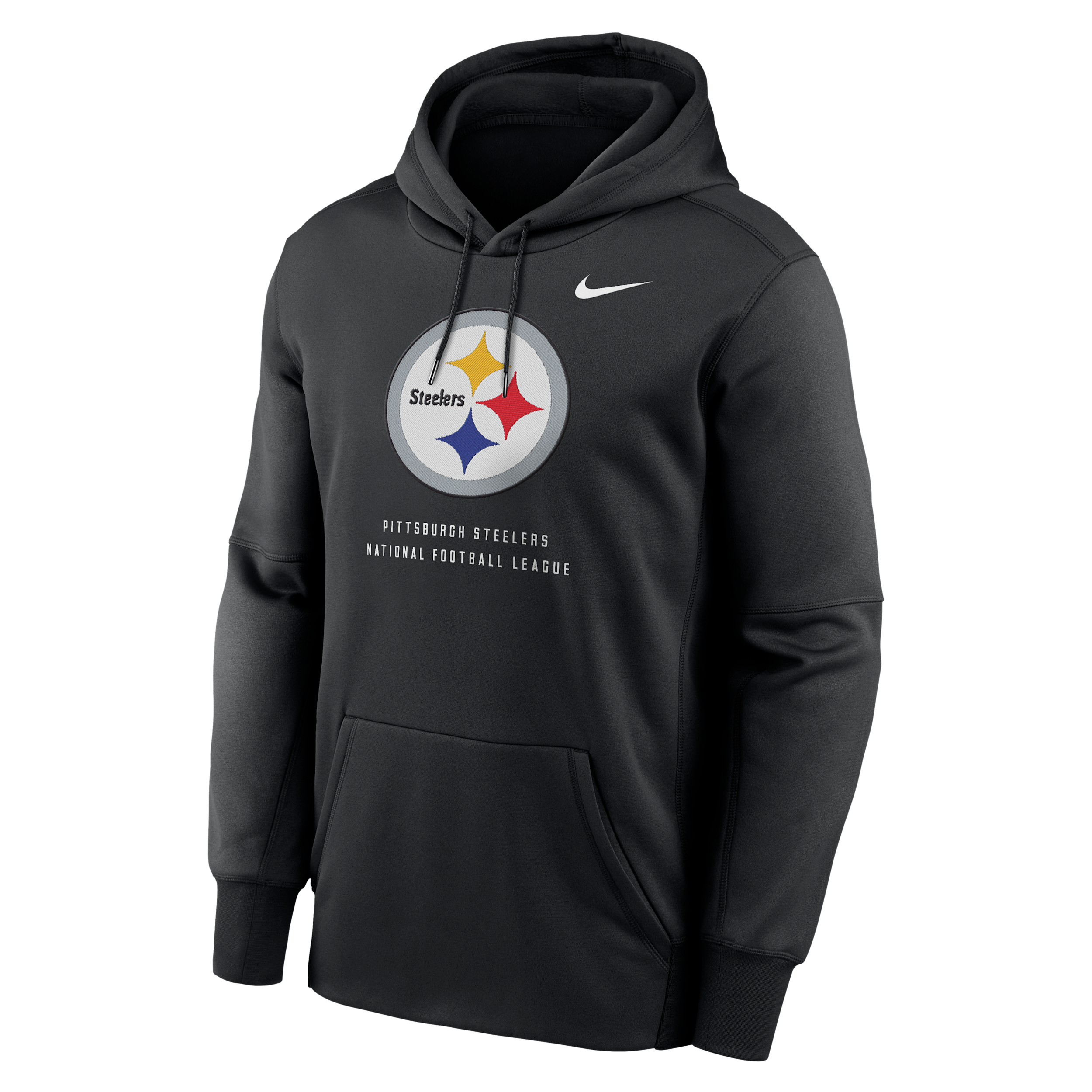 Men's Pittsburgh Steelers Nike Therma NFL Pullover Hoodie in Black | NKAQ00A7L-R7Q