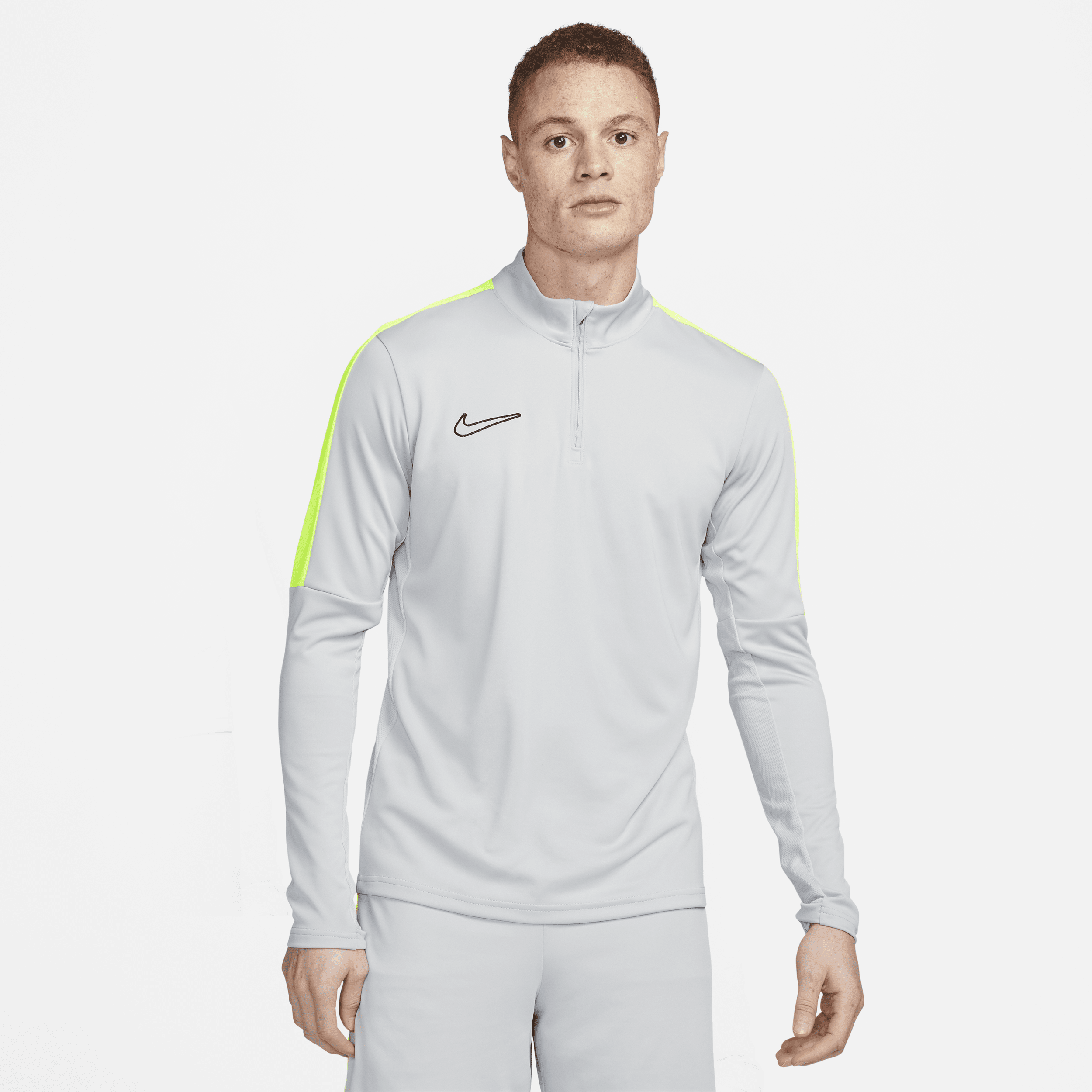 Nike Men's Academy Dri-fit 1/2-zip Soccer Top In Grey