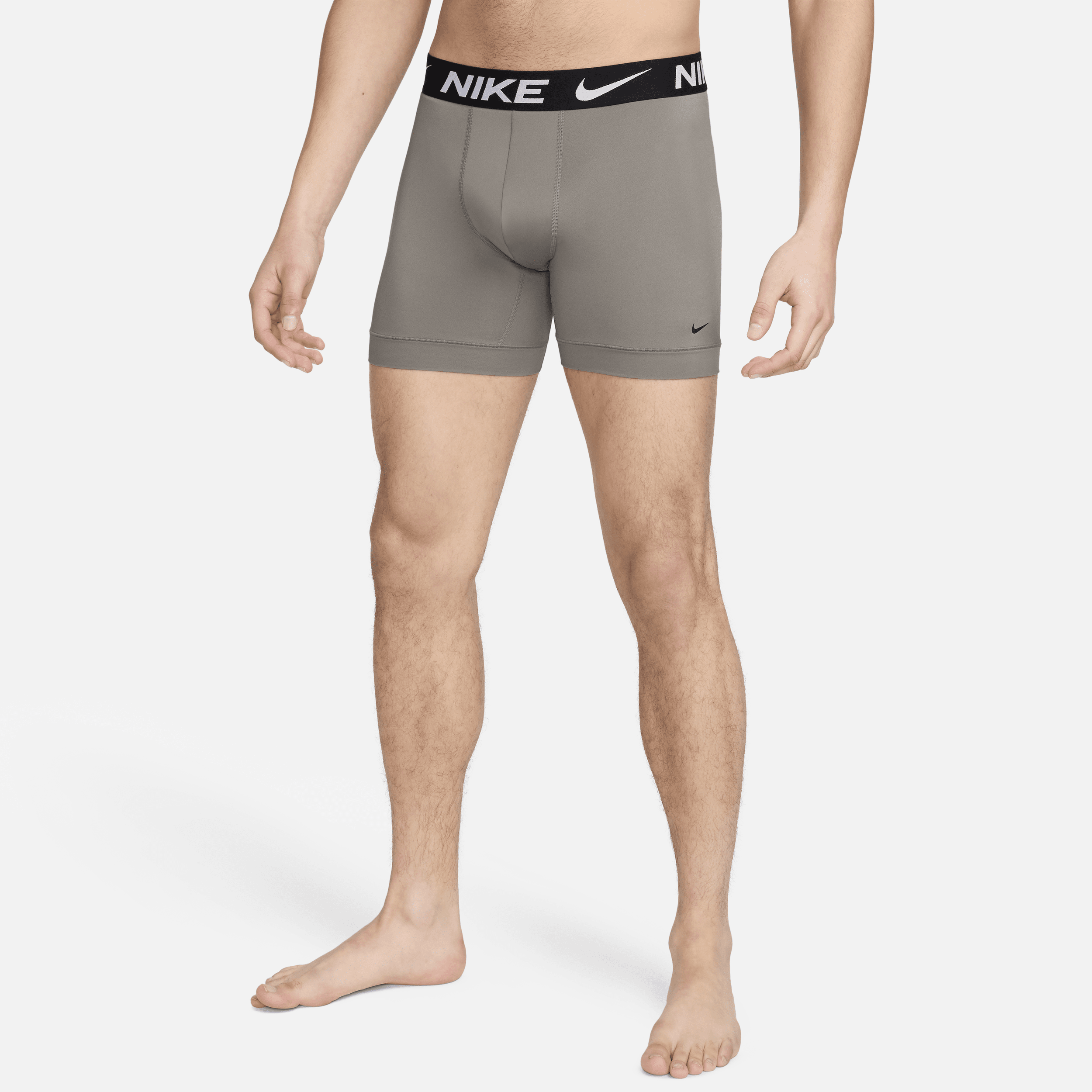 Shop Nike Men's Dri-fit Essential Micro Boxer Briefs (3-pack) In Grey