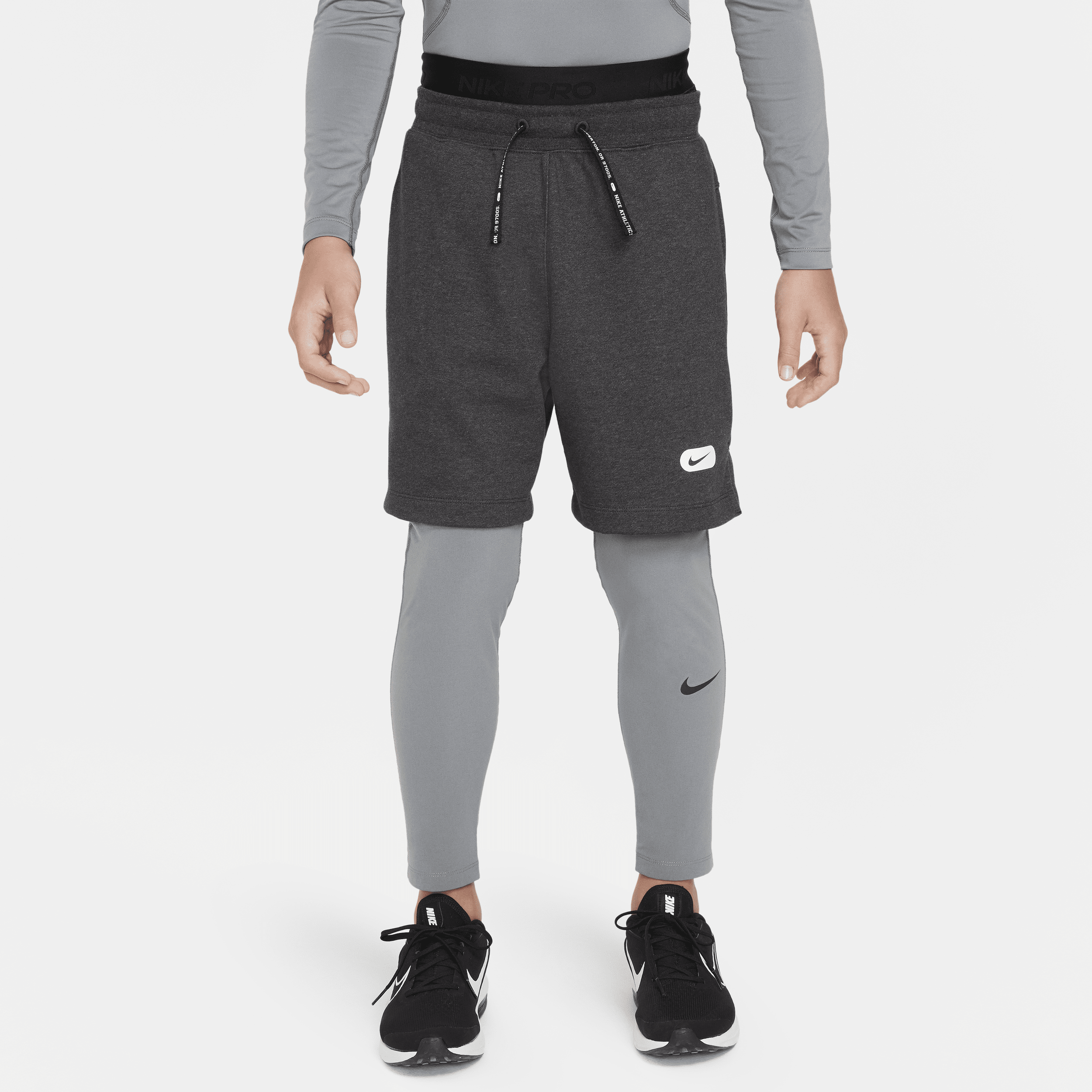 Nike Pro Dri-fit Big Kids' (boys') Tights In Grey