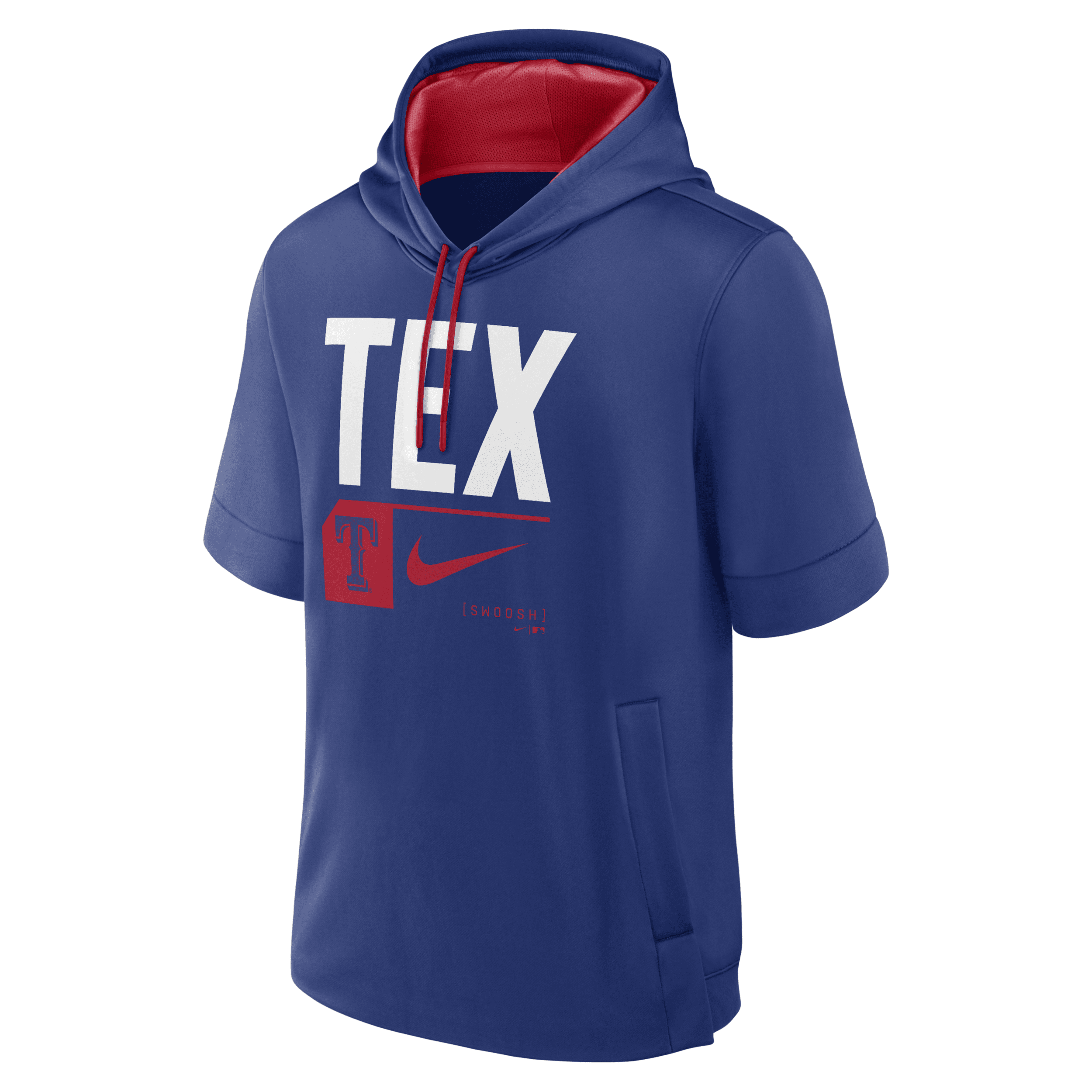 Shop Nike Texas Rangers Tri Code Lockup  Men's Mlb Short-sleeve Pullover Hoodie In Blue