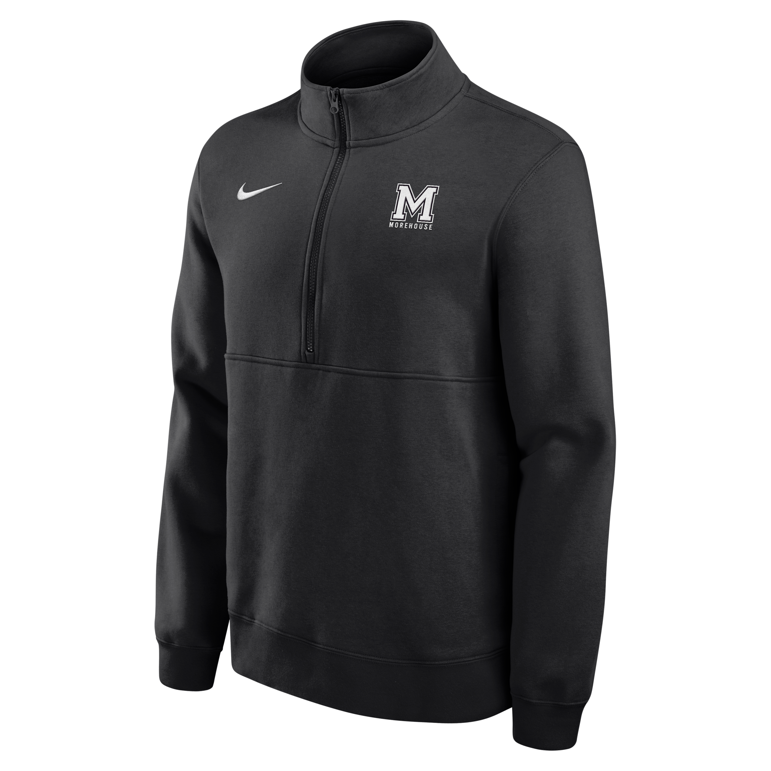 Morehouse College Maroon Tigers Club Nike Men's College Fleece Half-Zip Top in Black | M34407MORE26-BLK