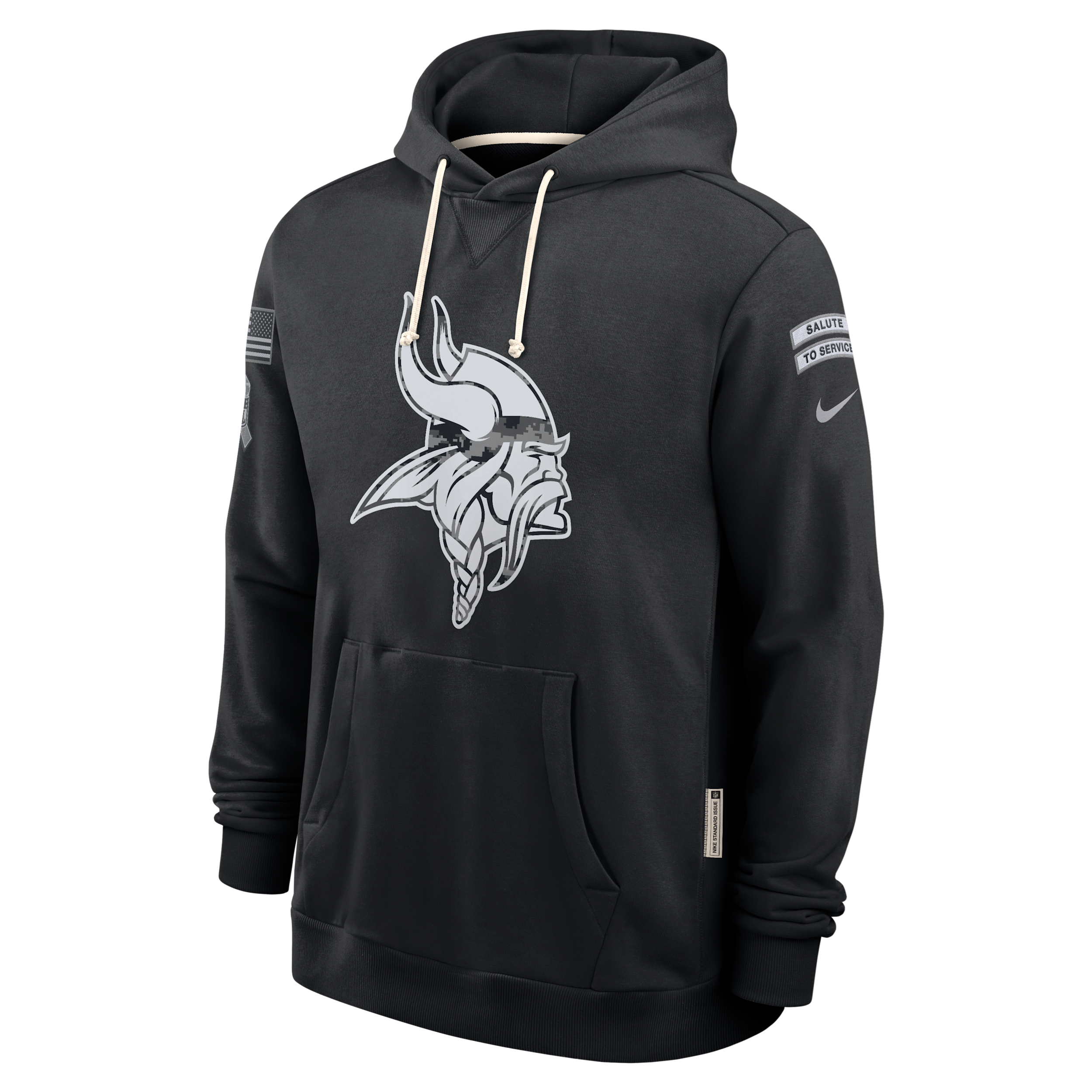 Minnesota Vikings Salute to Service Sideline Nike Men's Dri-FIT NFL Pullover Hoodie in Black | 03AZ00AA2K-CYB