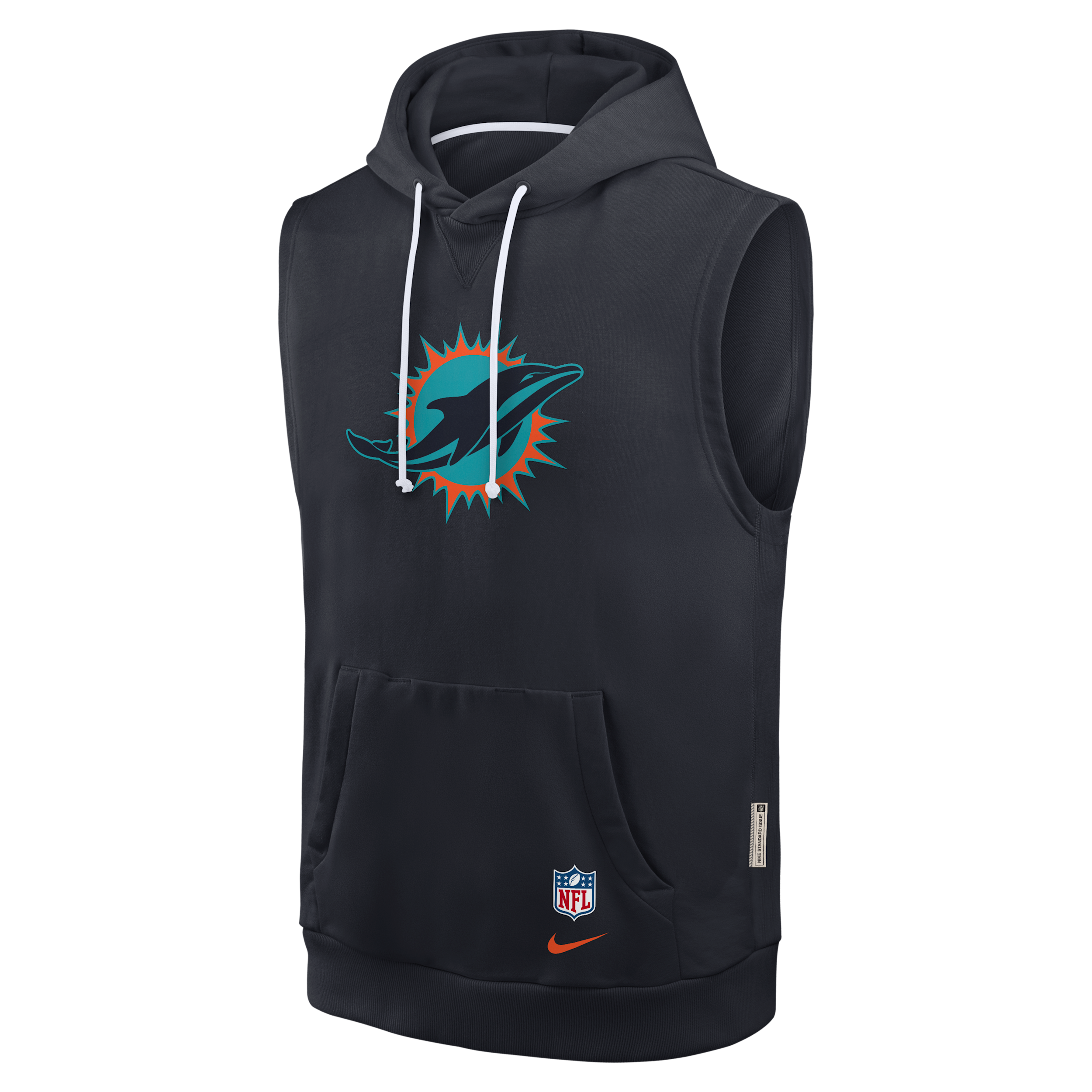 Miami Dolphins Rivalries Collection Sideline Nike Men's Dri-FIT NFL Sleeveless Pullover Hoodie in Blue | 03B44FA9P-5D4