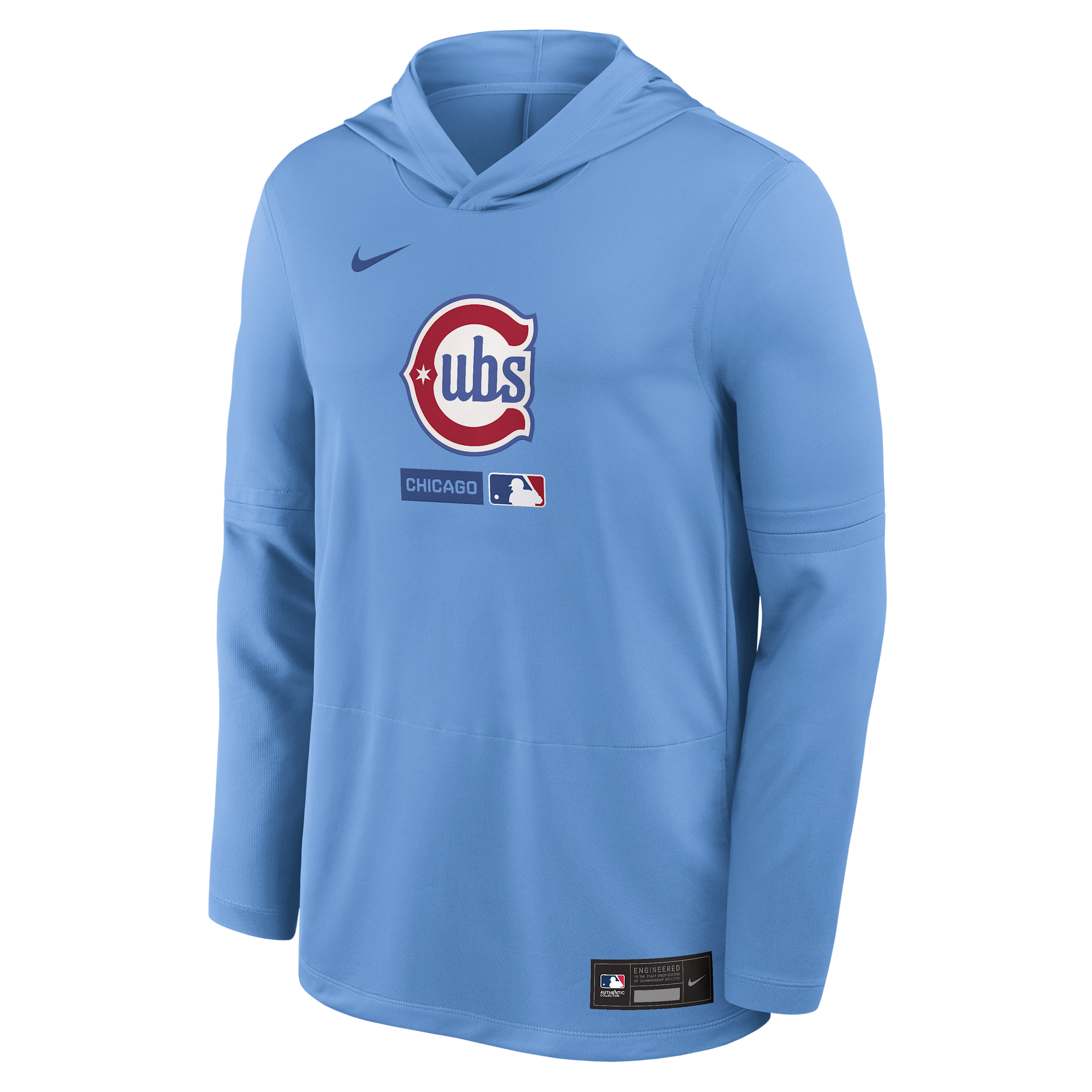 Chicago Cubs Authentic Collection Nike Men's Dri-FIT MLB Long-Sleeve Hooded Top in Blue | 03B94EYEJ-FUM
