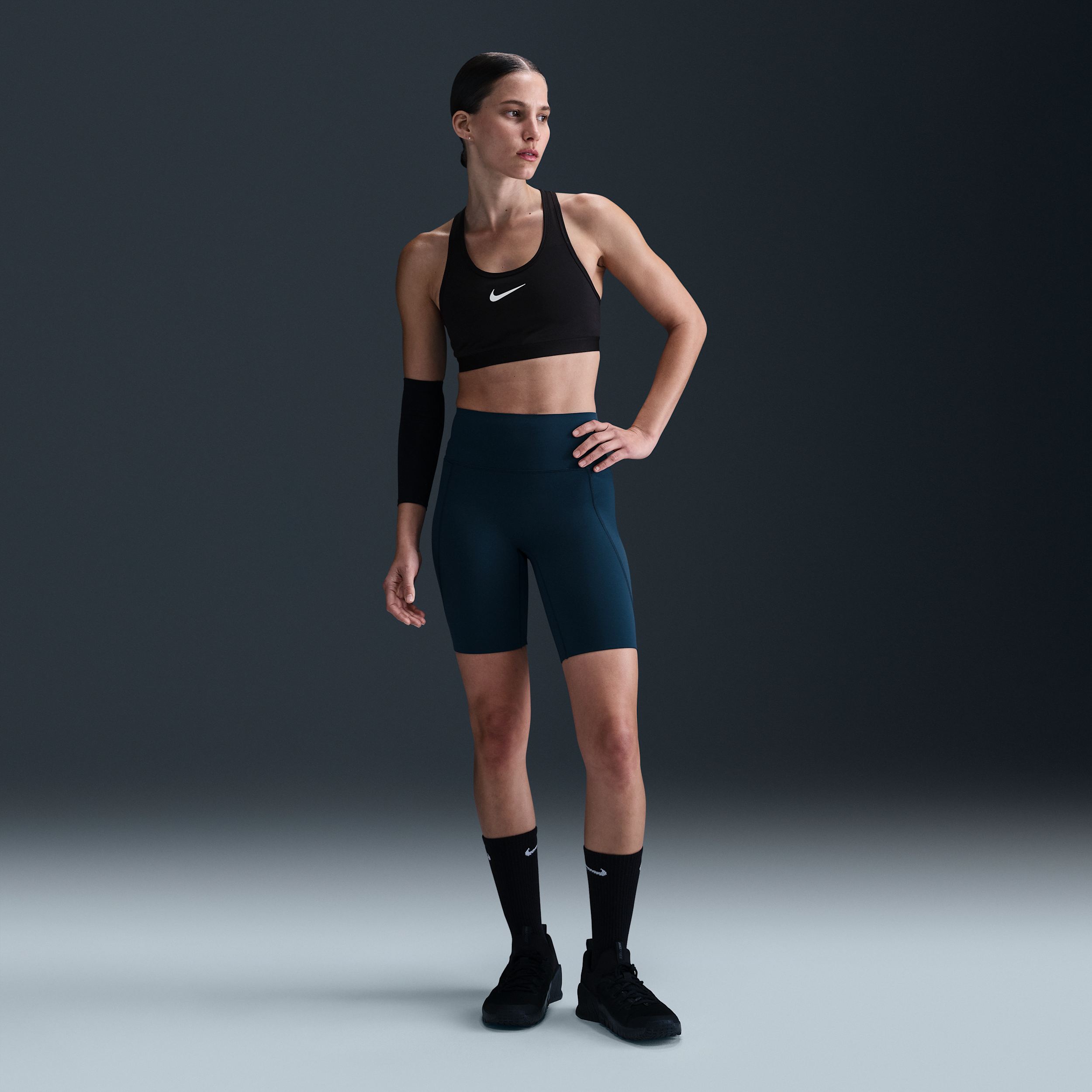 Nike Women's Universa Medium-support High-waisted 8" Biker Shorts With Pockets