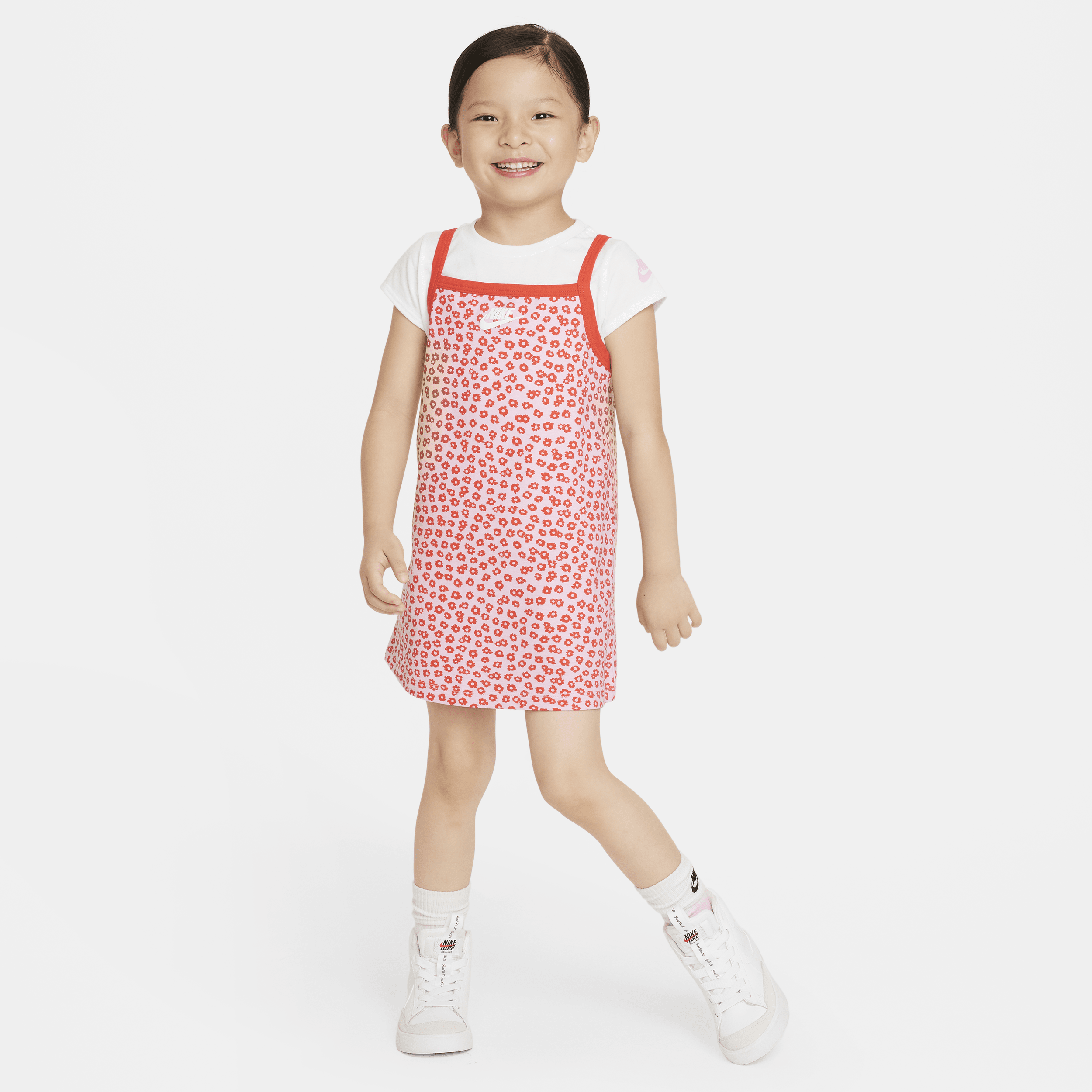 Nike Babies' Floral Toddler 2-piece Dress Set In Pink