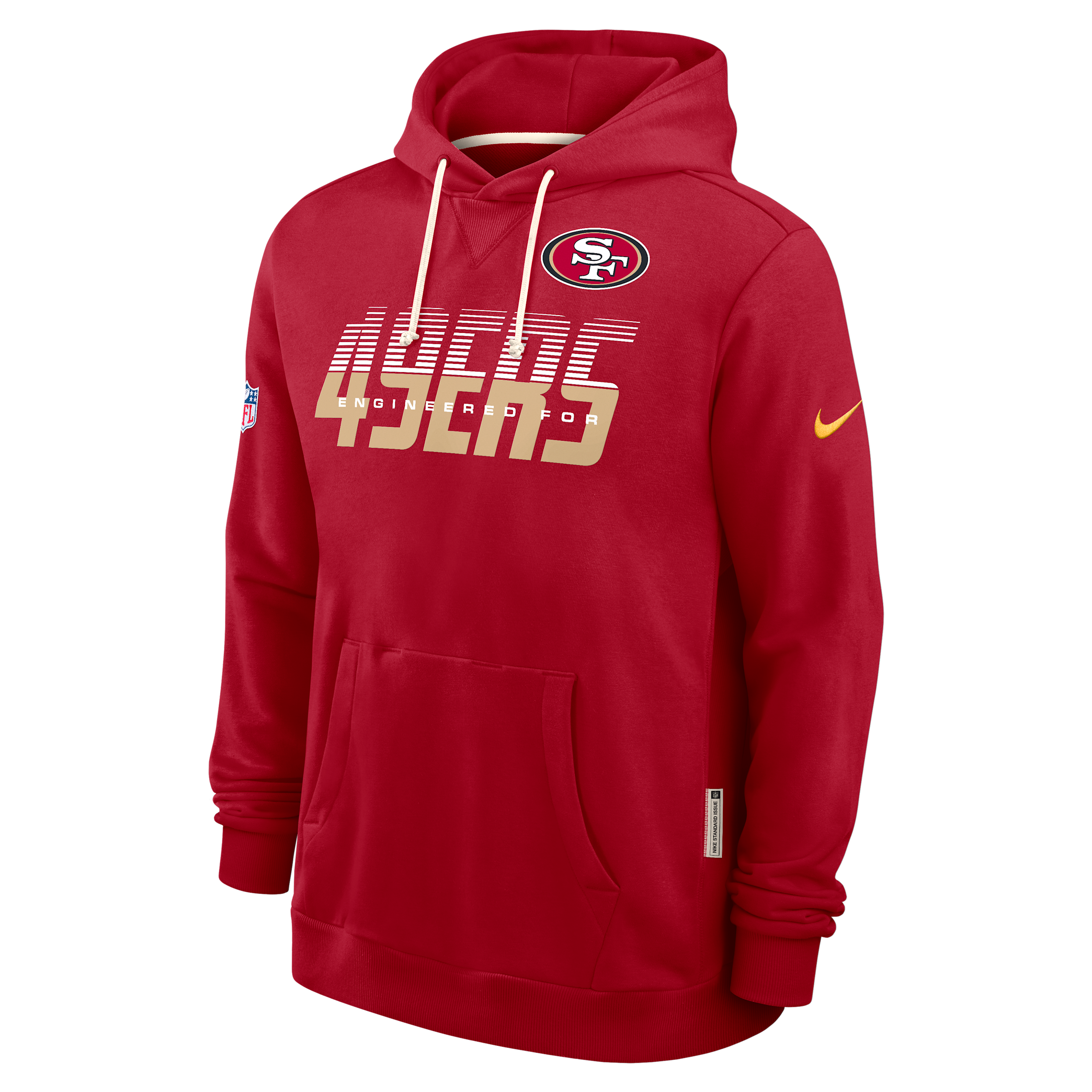 San Francisco 49ers Sideline Standard Issue Nike Men's Dri-FIT NFL Pullover Hoodie in Red | 03AZ6DL9B-SX8
