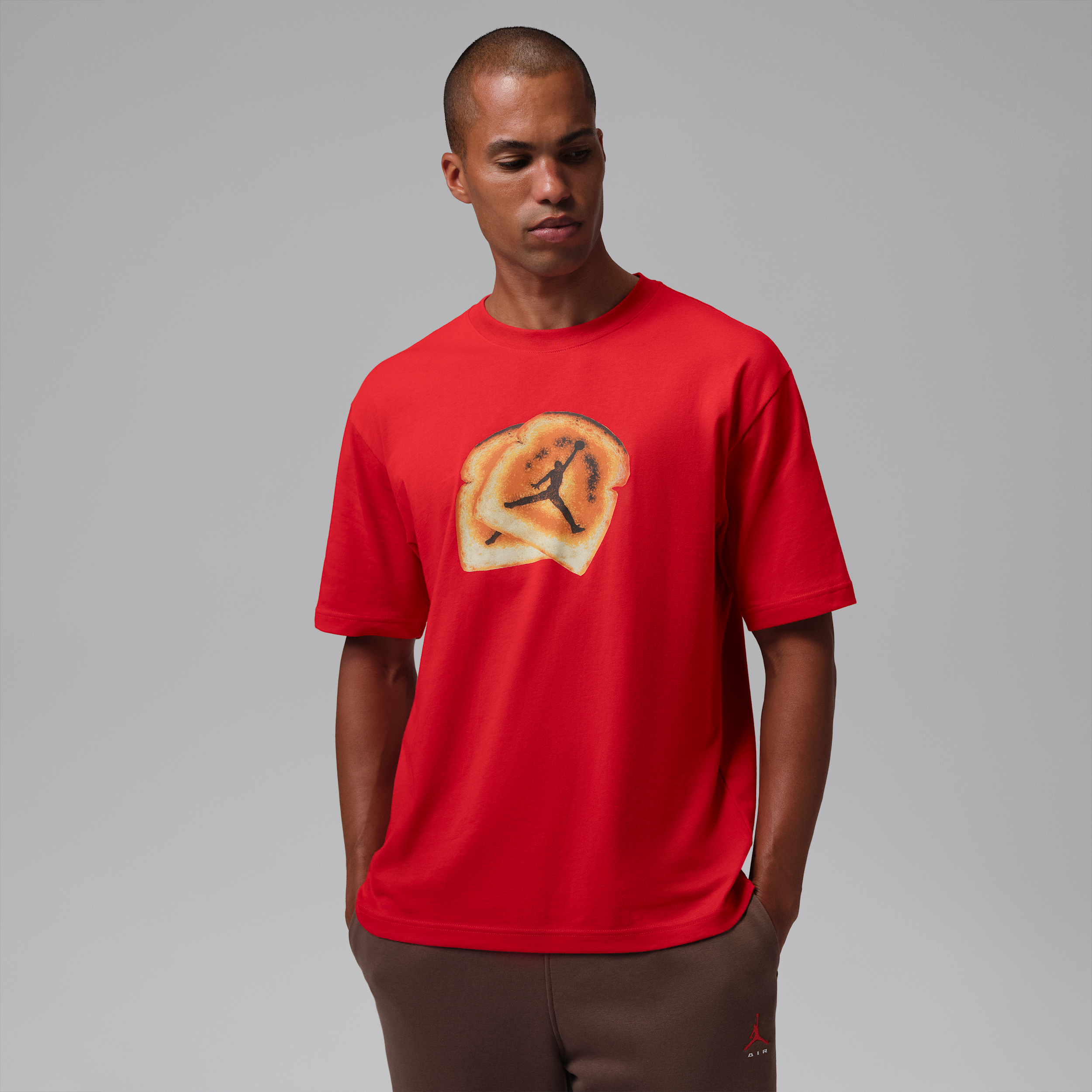 Jordan Mens Brooklyn Bred 85 Short Sleeve Crew - - Varsity Red / Varsity Red Size XL