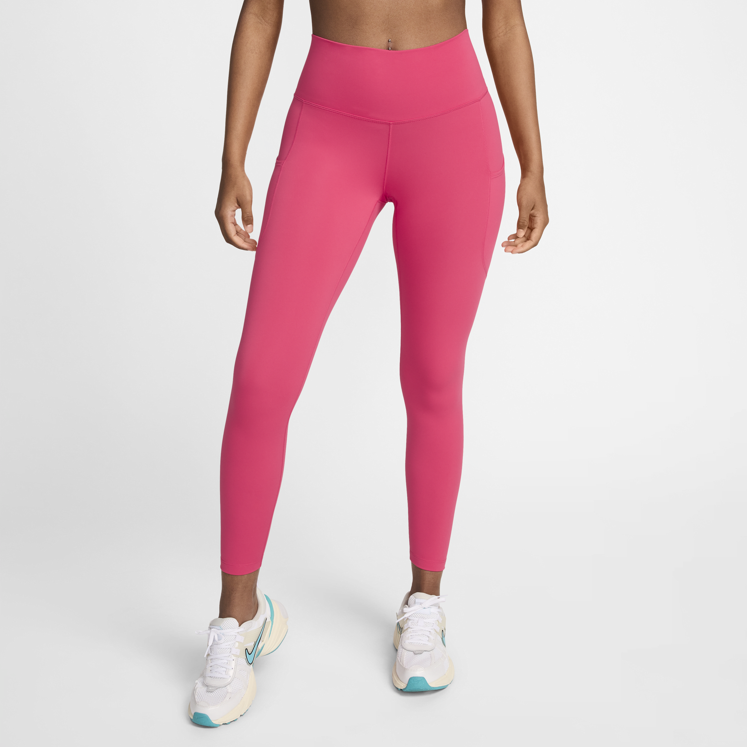 Nike Women's One High-waisted 7/8 Leggings With Pockets In Pink