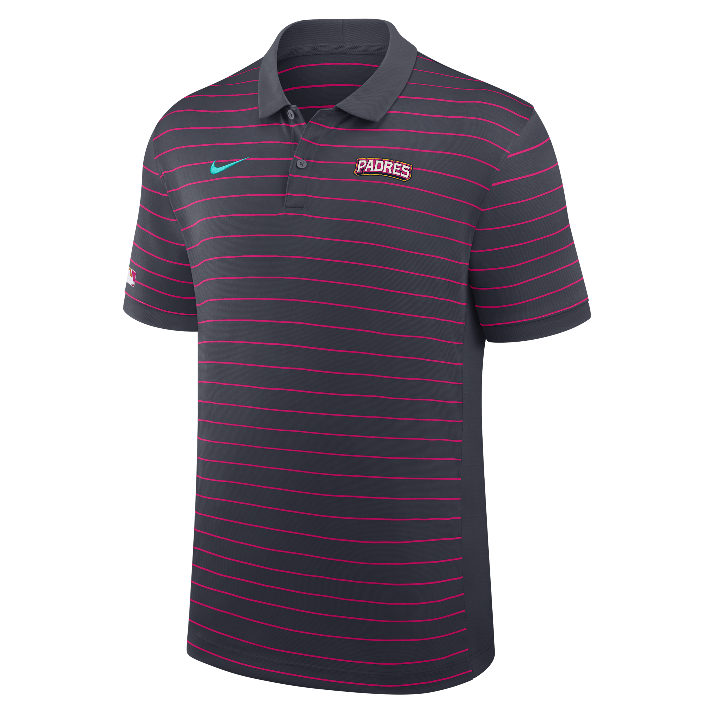 Nike Men's Obsidian San Diego Padres 2026 City Connect Authentic Collection Striped Victory Dri-fit Polo Shirt - Obsidian