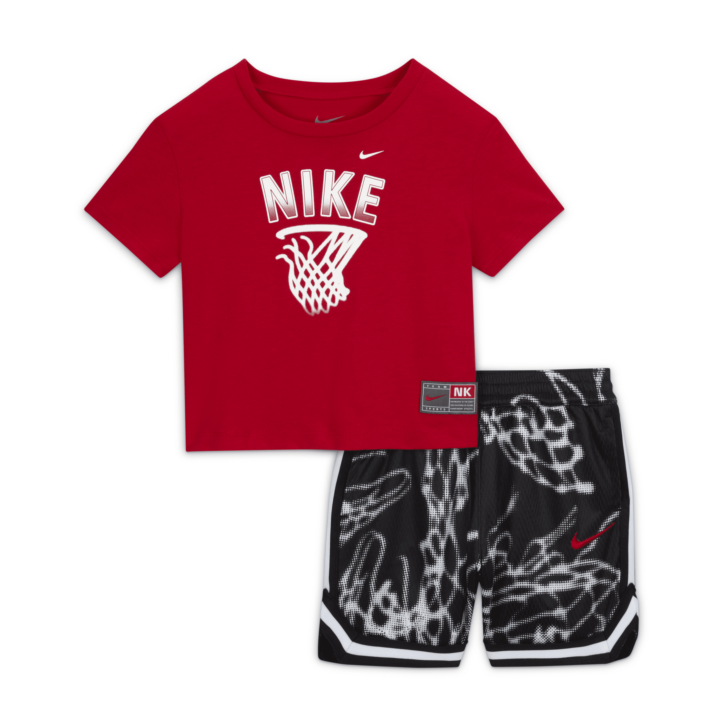 Nike Dri-fit Culture Of Basketball Baby (12-24m) 2-piece Mesh Shorts Set In Black