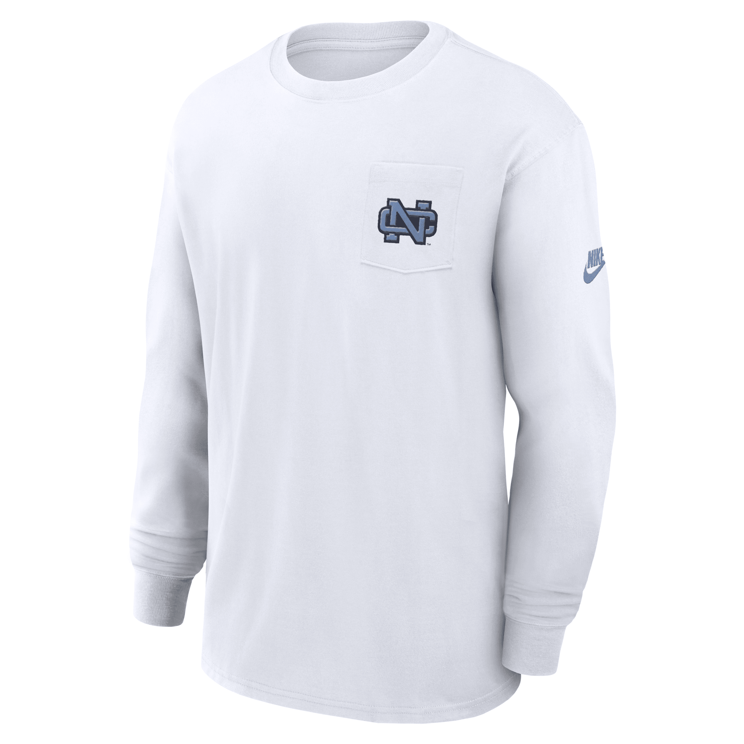 Nike North Carolina Tar Heels Legacy Max90 Pocket  Men's College Long-sleeve T-shirt In White