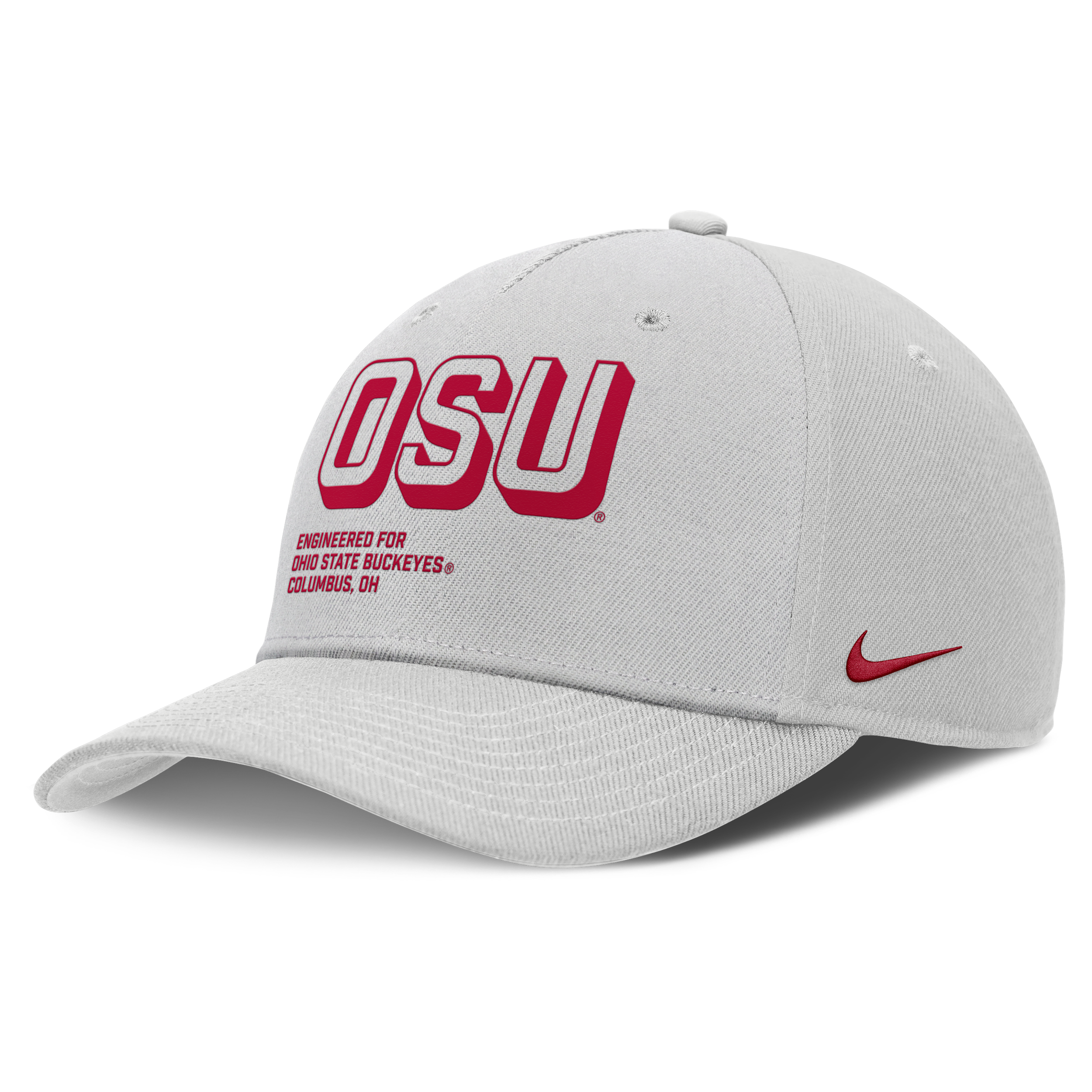 Nike Gray Ohio State Buckeyes 2025 Sideline Dust Pinched Rise Adjustable Hat In Gray