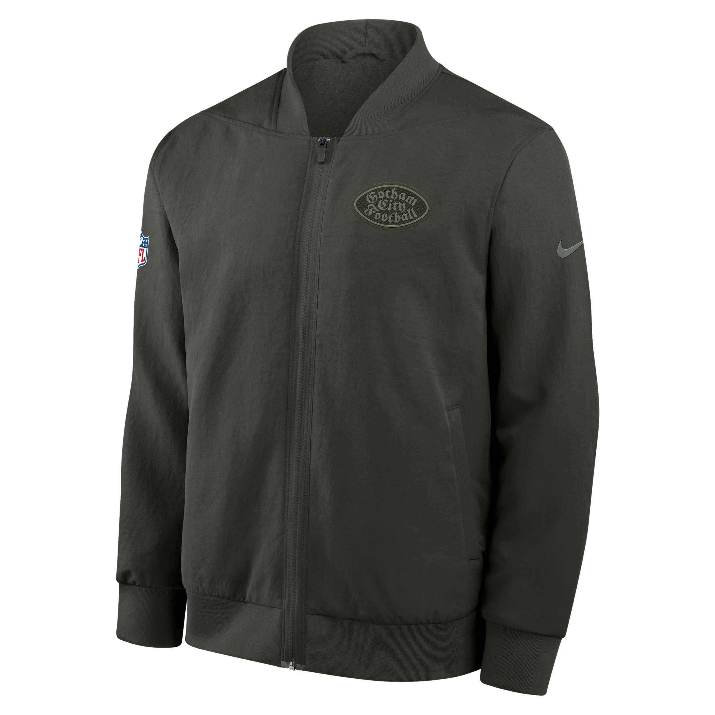 New York Jets Rivalries Collection Sideline Nike Men's NFL Full-Zip Bomber Jacket in Green | 03AU3JG72-TFK