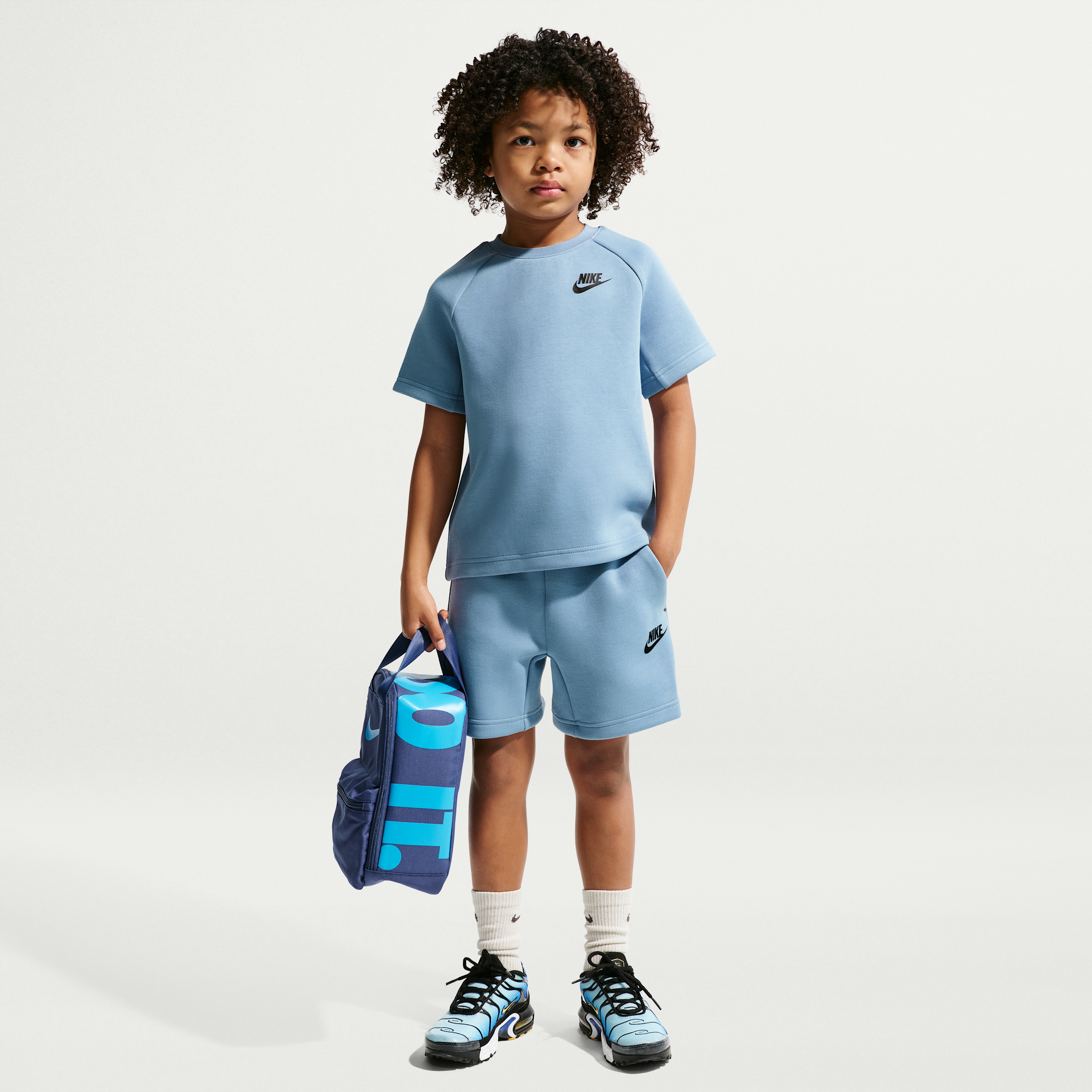 Boys Preschool Nike Tech Fleece T-Shirt Set - Boys' Preschool Black/Blue Size 4