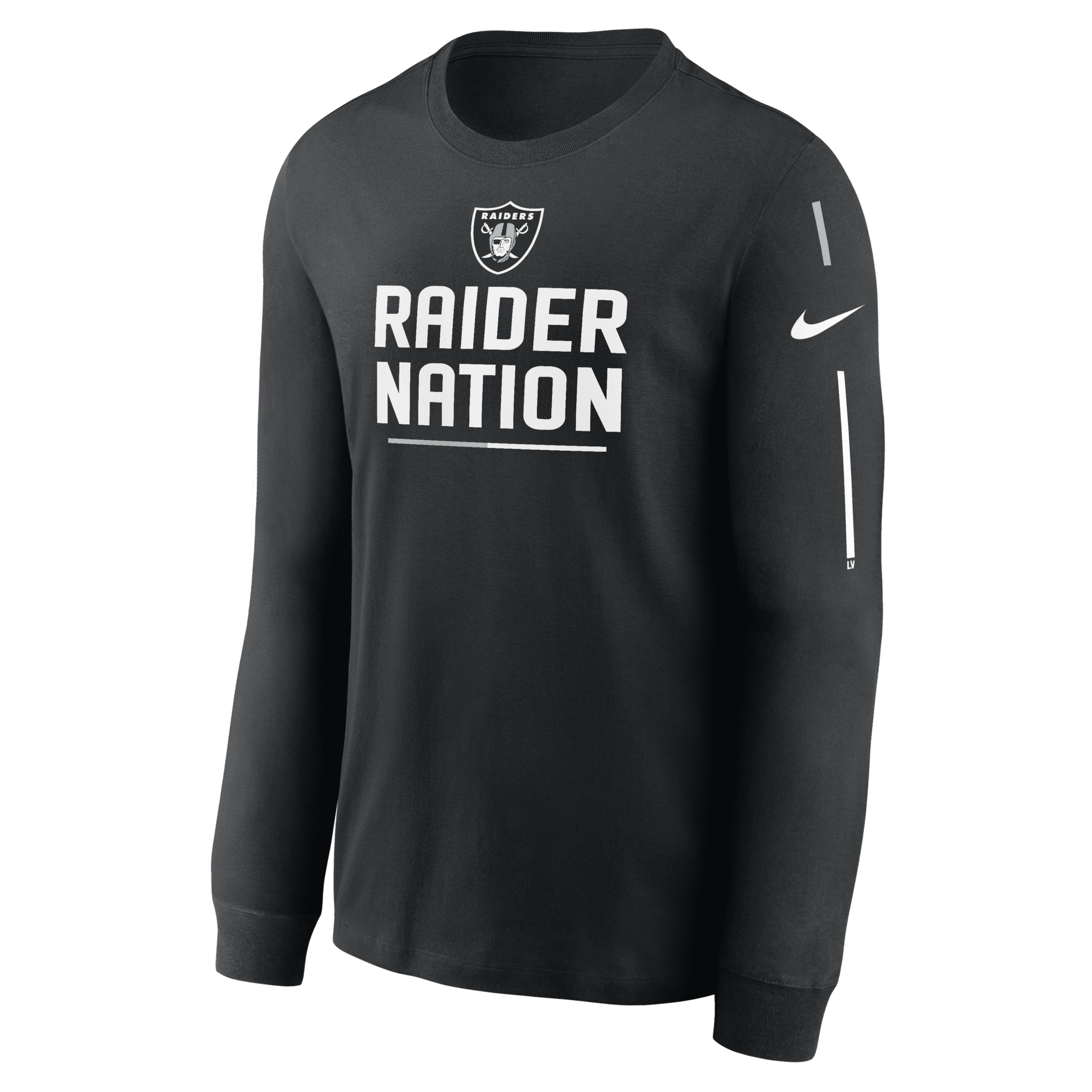 Nike Men's Team Slogan (nfl Las Vegas Raiders) Long-sleeve T-shirt In Black