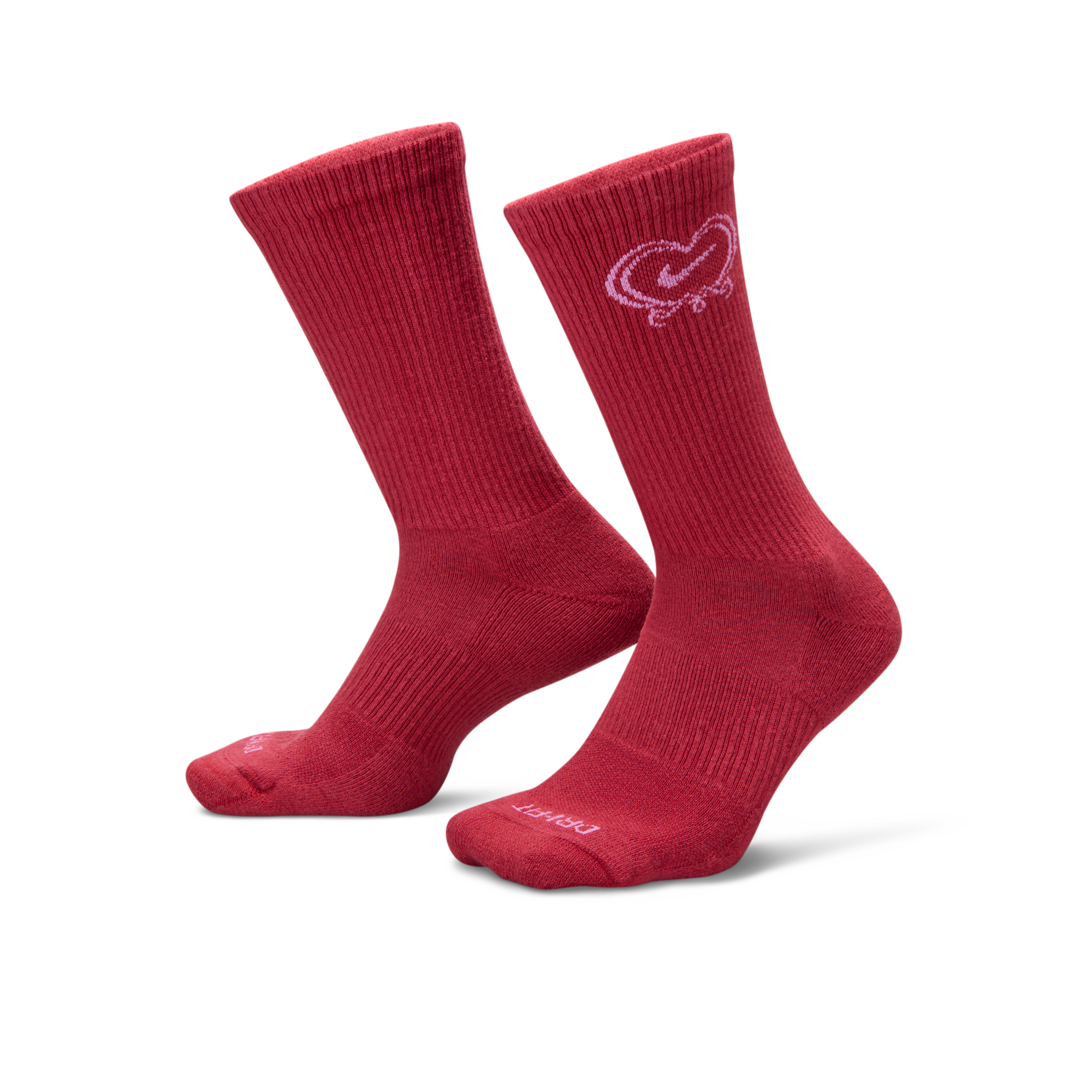 Nike Unisex Everyday Plus Cushioned Crew Socks (1 Pair) in Red | IH8626-613